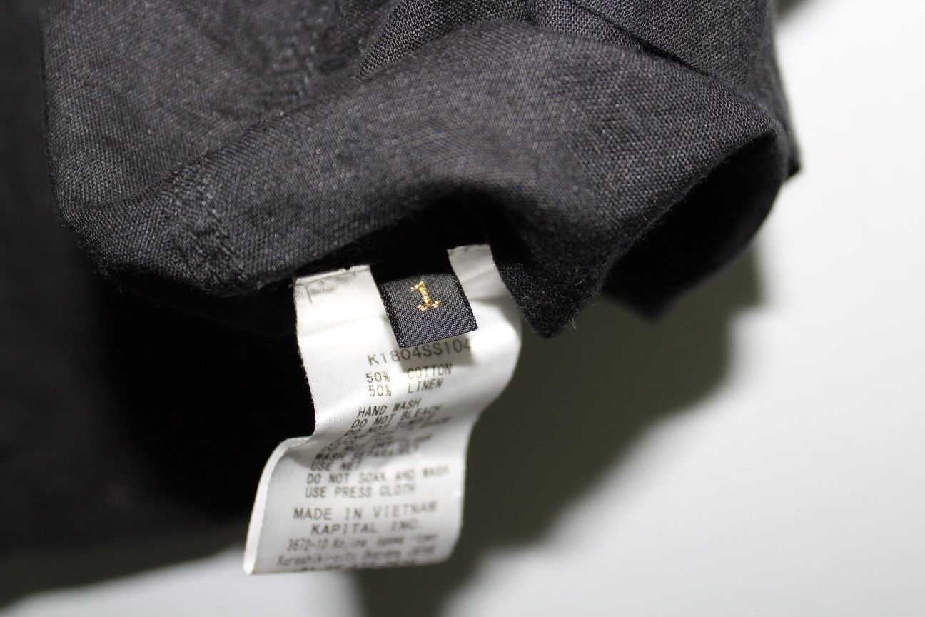 Kapital Beaded Linen Blend Camp Collar Shirt Size US M / EU 48-50 / 2 - 8 Thumbnail