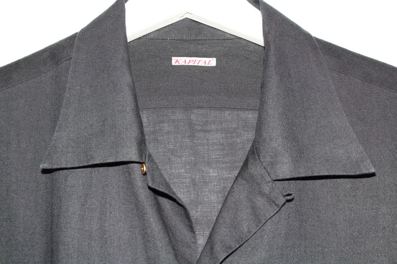 Kapital Beaded Linen Blend Camp Collar Shirt Size US M / EU 48-50 / 2 - 3 Thumbnail