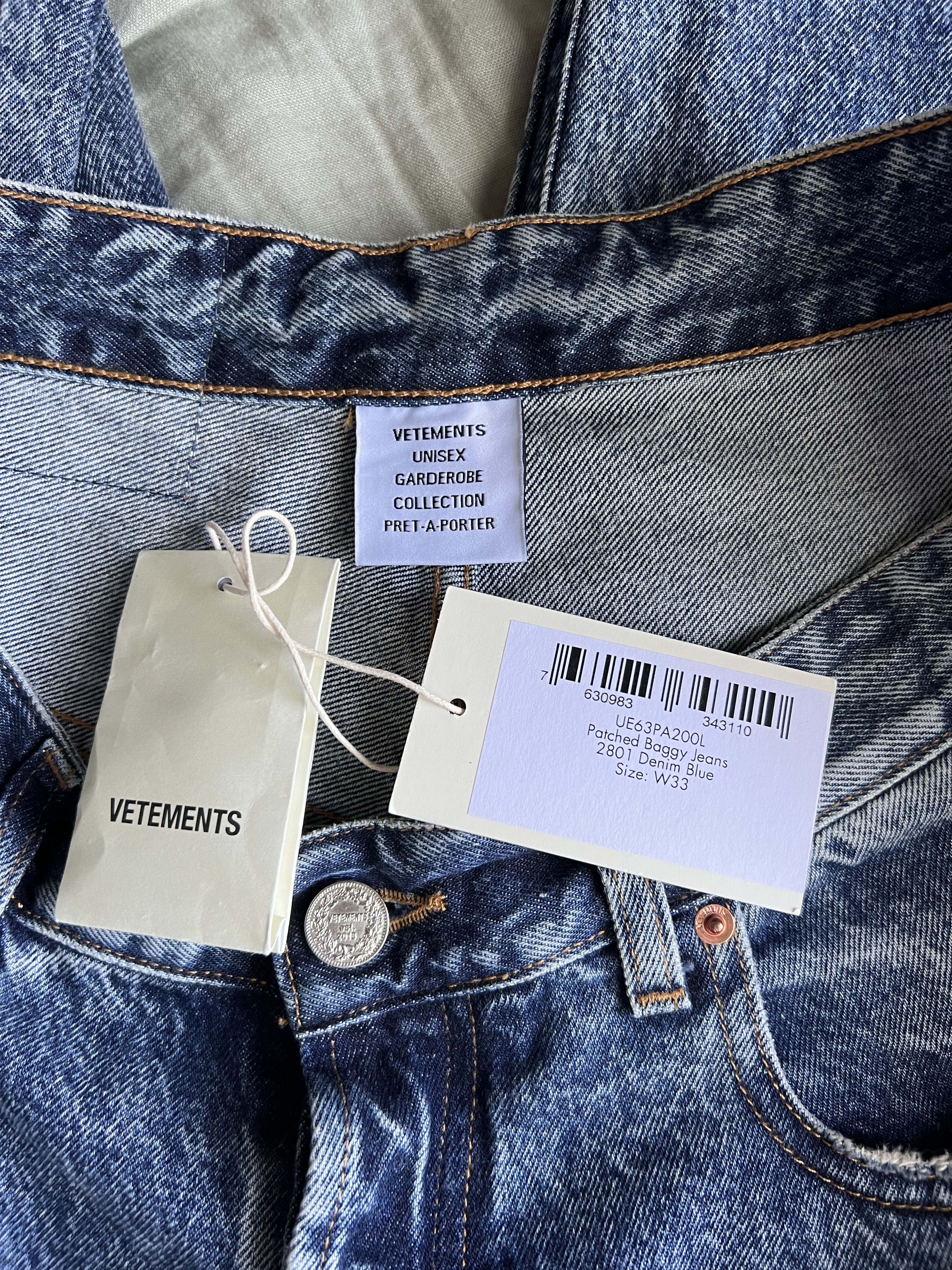 wholesale discounts prices Vetements Patched Baggy Jeans