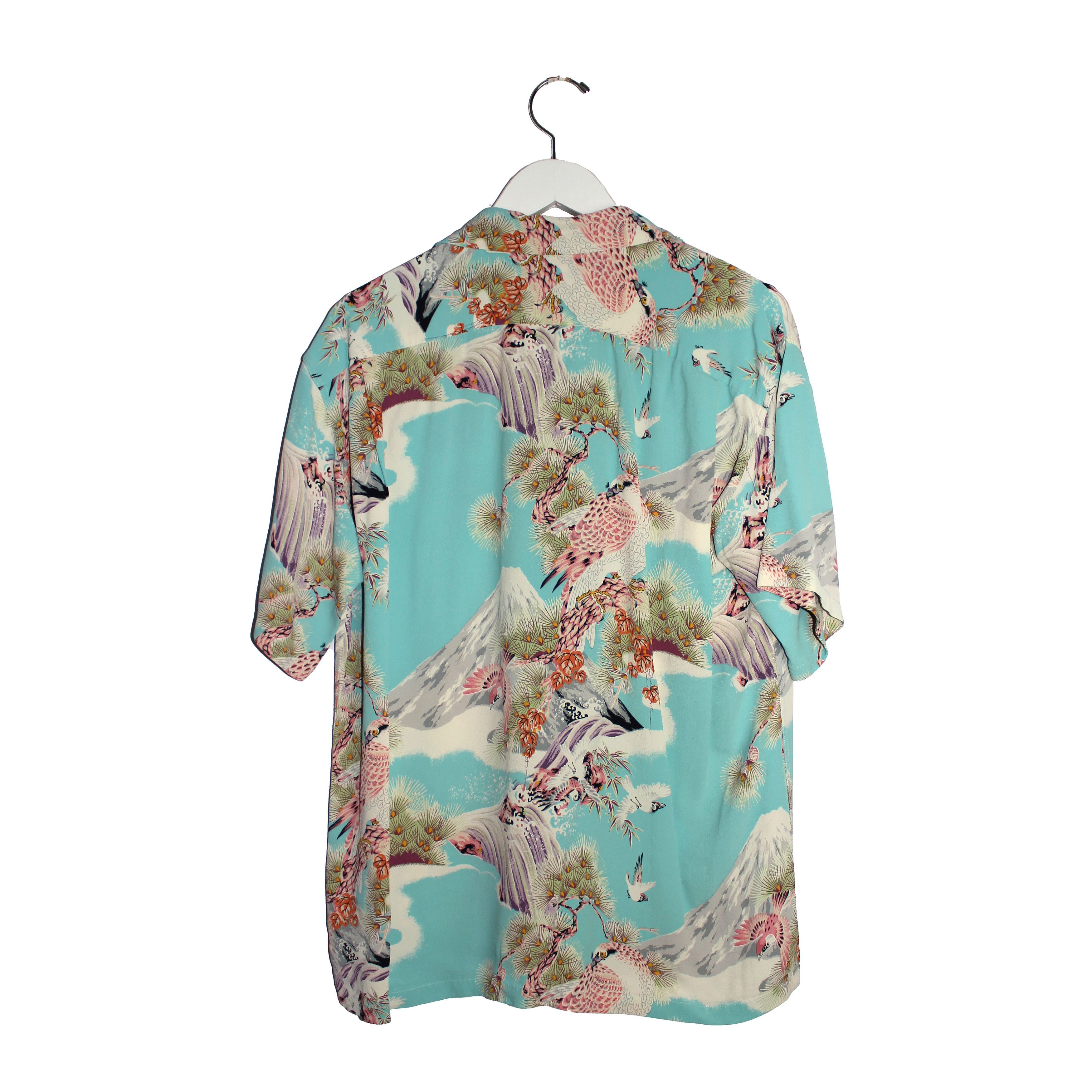 Sun Surf Hawk and Floral Printed Rayon Camp Shirt Size US M / EU 48-50 / 2 - 2 Thumbnail