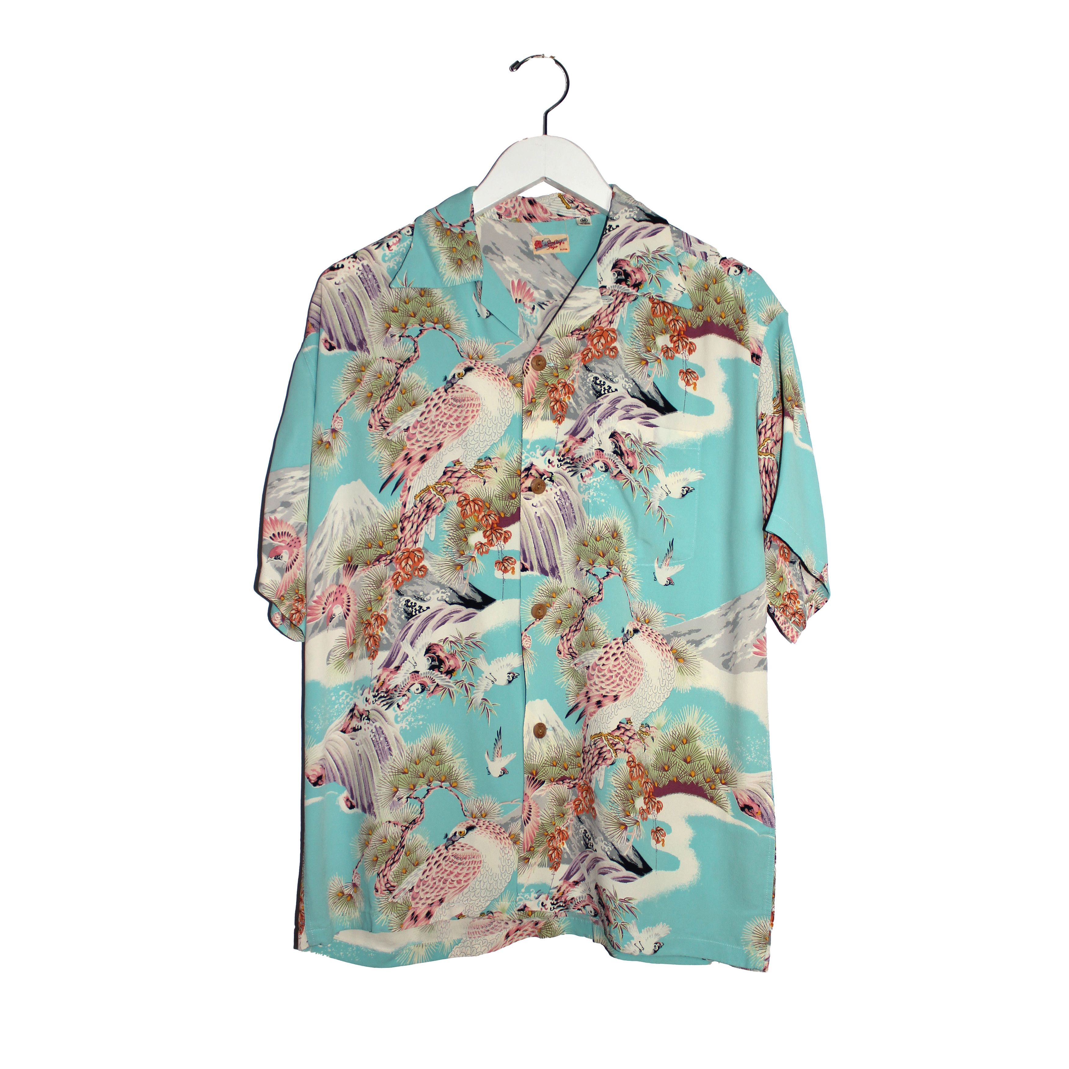 Sun Surf Hawk and Floral Printed Rayon Camp Shirt Size US M / EU 48-50 / 2 - 1 Thumbnail