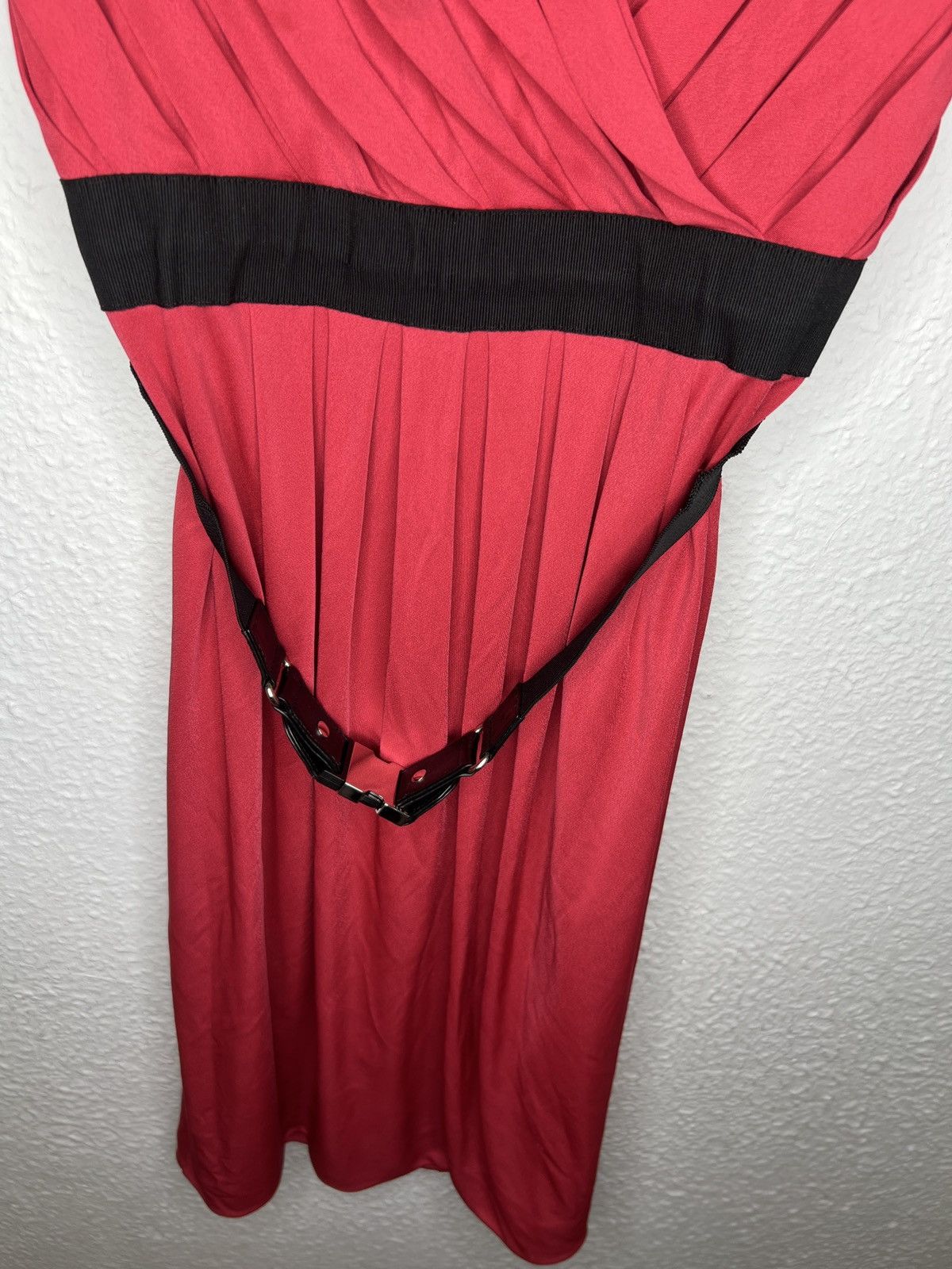 Gucci Pink Mini Dress Belted Pleated Made In Italy
