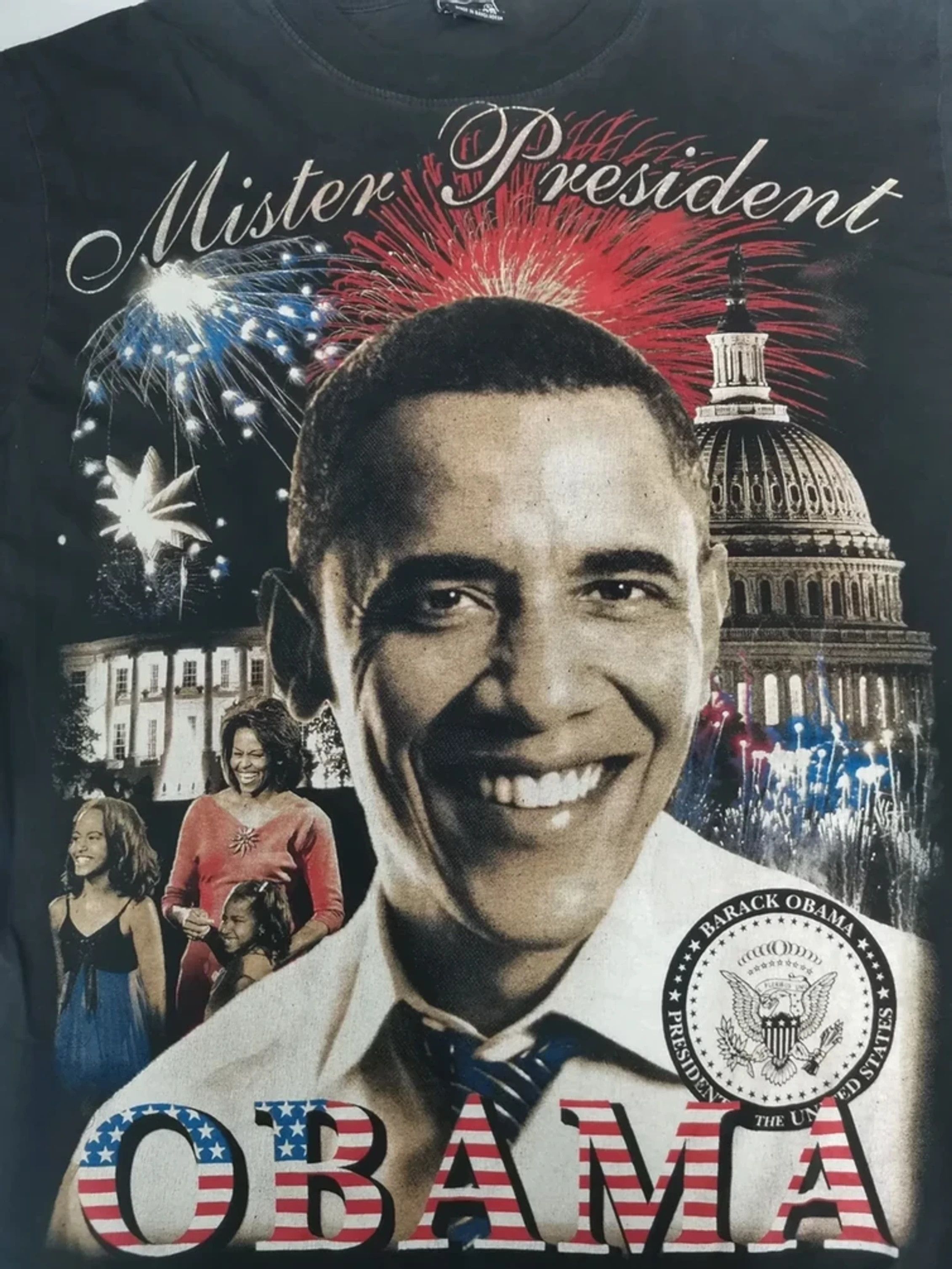 Rap Tees Vintage Barack Obama Mister President Tee Rare Hip Hop Size US L / EU 52-54 / 3 - 1 Thumbnail