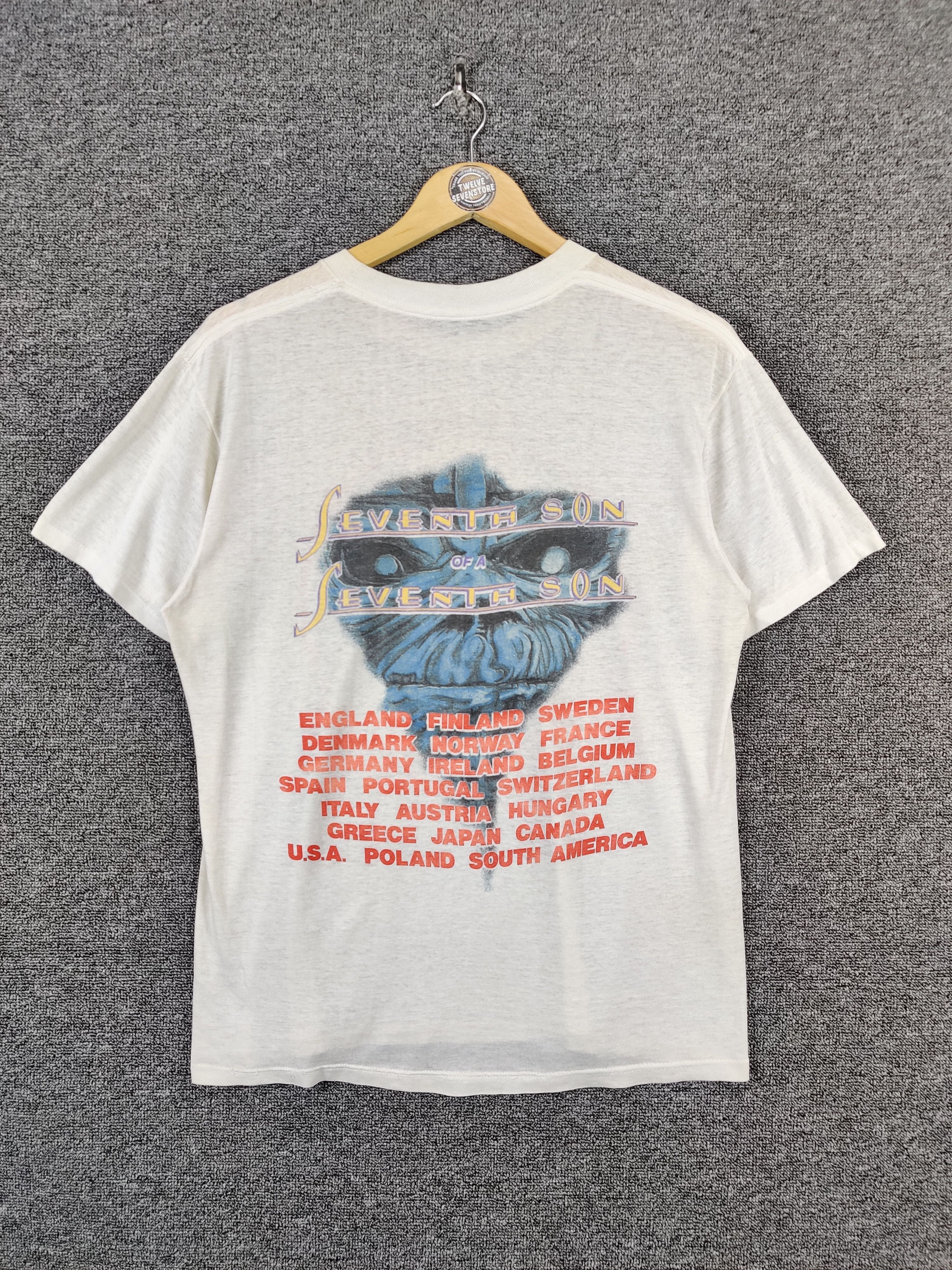 Band Tees Vintage 80's Iron Maiden Seventh Son Band Tee Tshirt Size US M / EU 48-50 / 2 - 6 Thumbnail