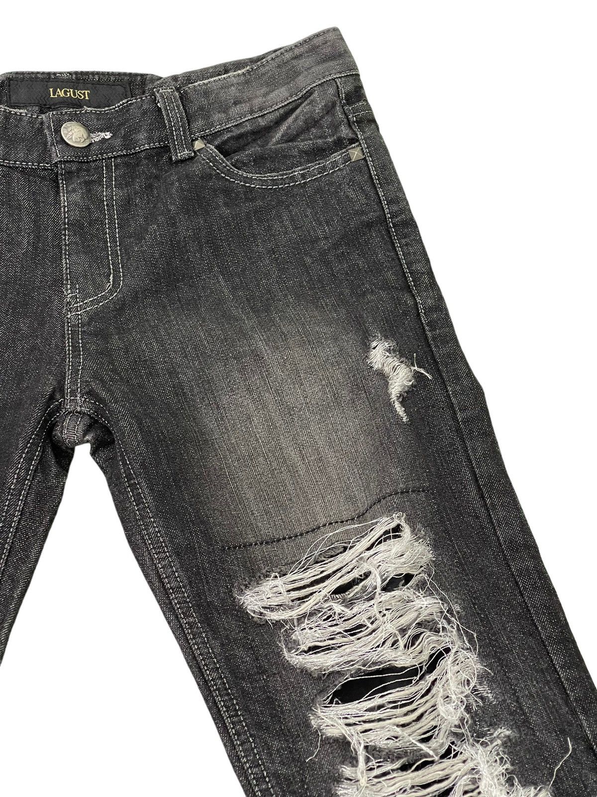 Japanese Brand Flare Jeans Slim Lagust Distress Denim Boot Cut 5🟦6 Size US 30 / EU 46 - 9 Thumbnail