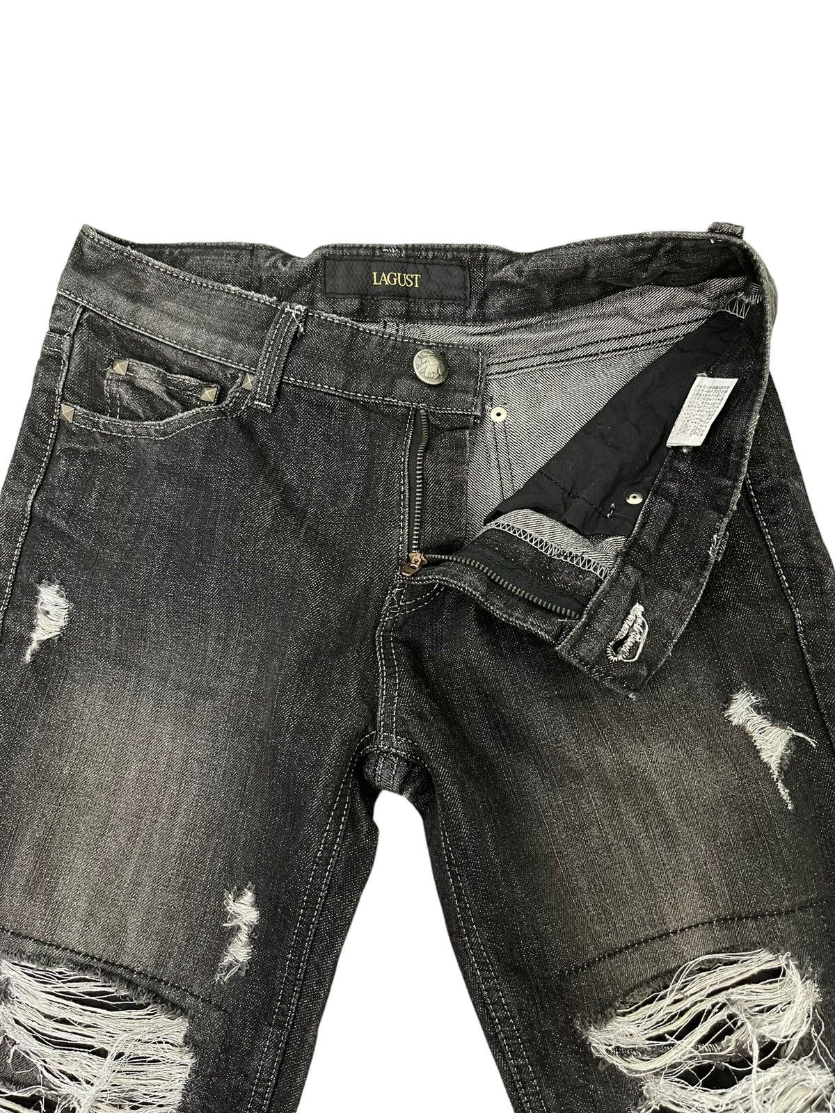 Japanese Brand Flare Jeans Slim Lagust Distress Denim Boot Cut 5🟦6 Size US 30 / EU 46 - 11 Thumbnail