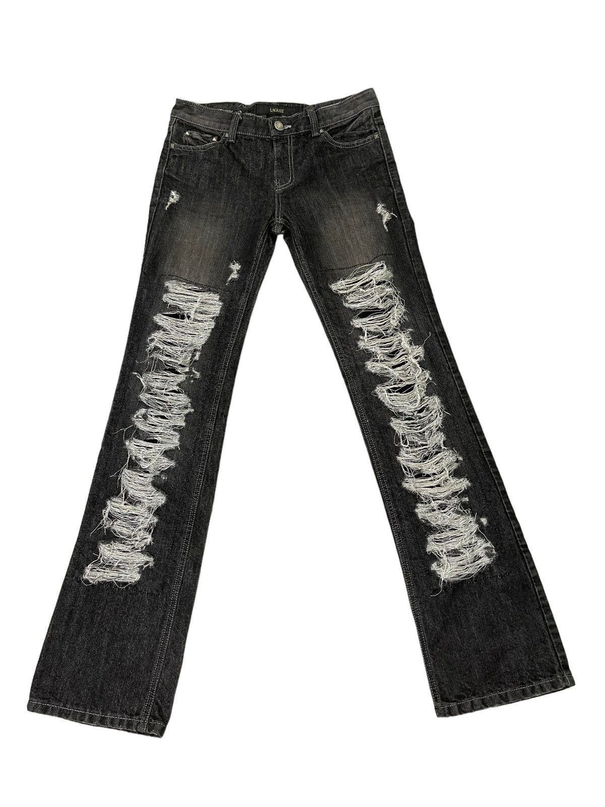 Japanese Brand Flare Jeans Slim Lagust Distress Denim Boot Cut 5🟦6 Size US 30 / EU 46 - 2 Thumbnail