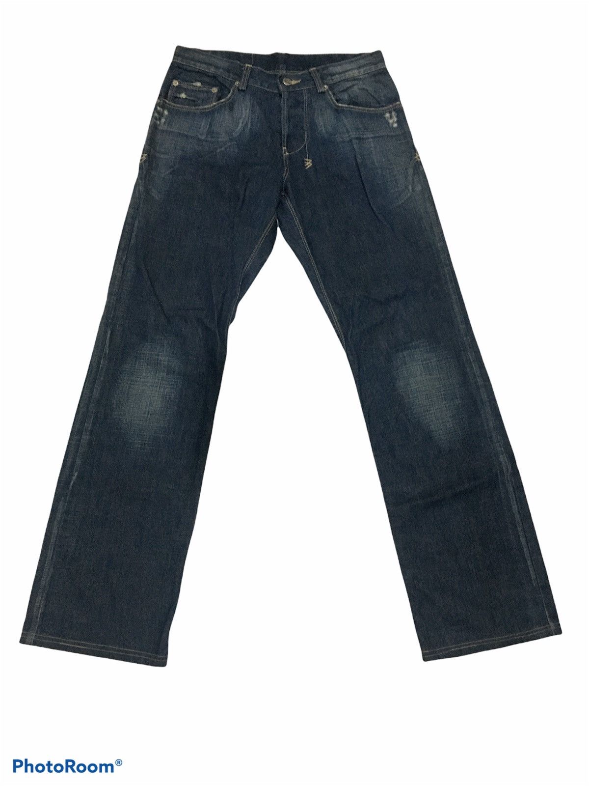 Japanese Brand THRASHED PPFM DOUBLE WAIST GOLD BUTTON CARPENTER DENIM Size US 34 / EU 50 - 8 Thumbnail