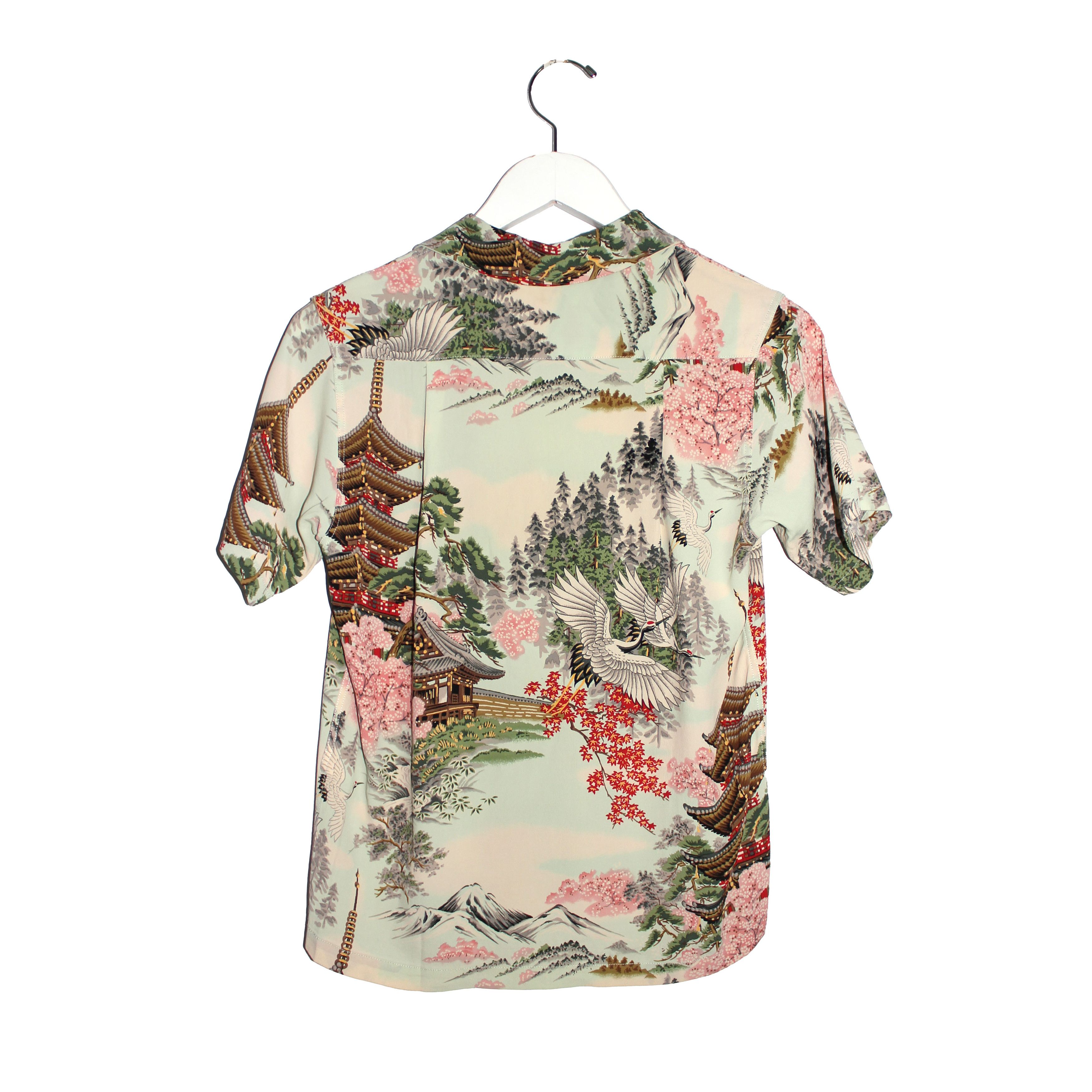 Sun Surf Cherry Blossom Printed Rayon Camp Shirt Size S / US 4 / IT 40 - 2 Thumbnail