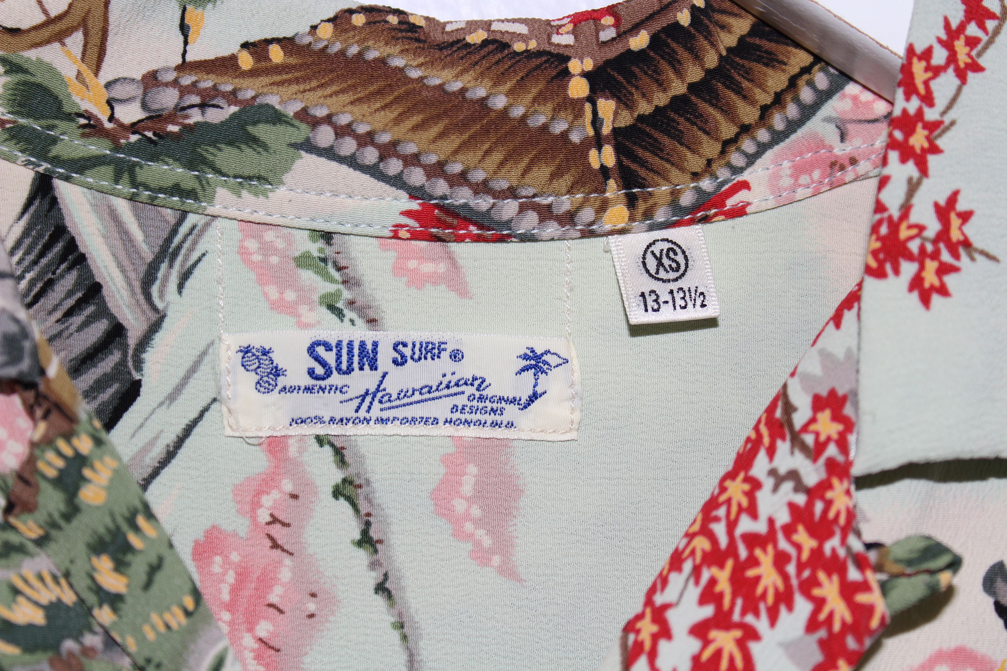 Sun Surf Cherry Blossom Printed Rayon Camp Shirt Size S / US 4 / IT 40 - 4 Thumbnail