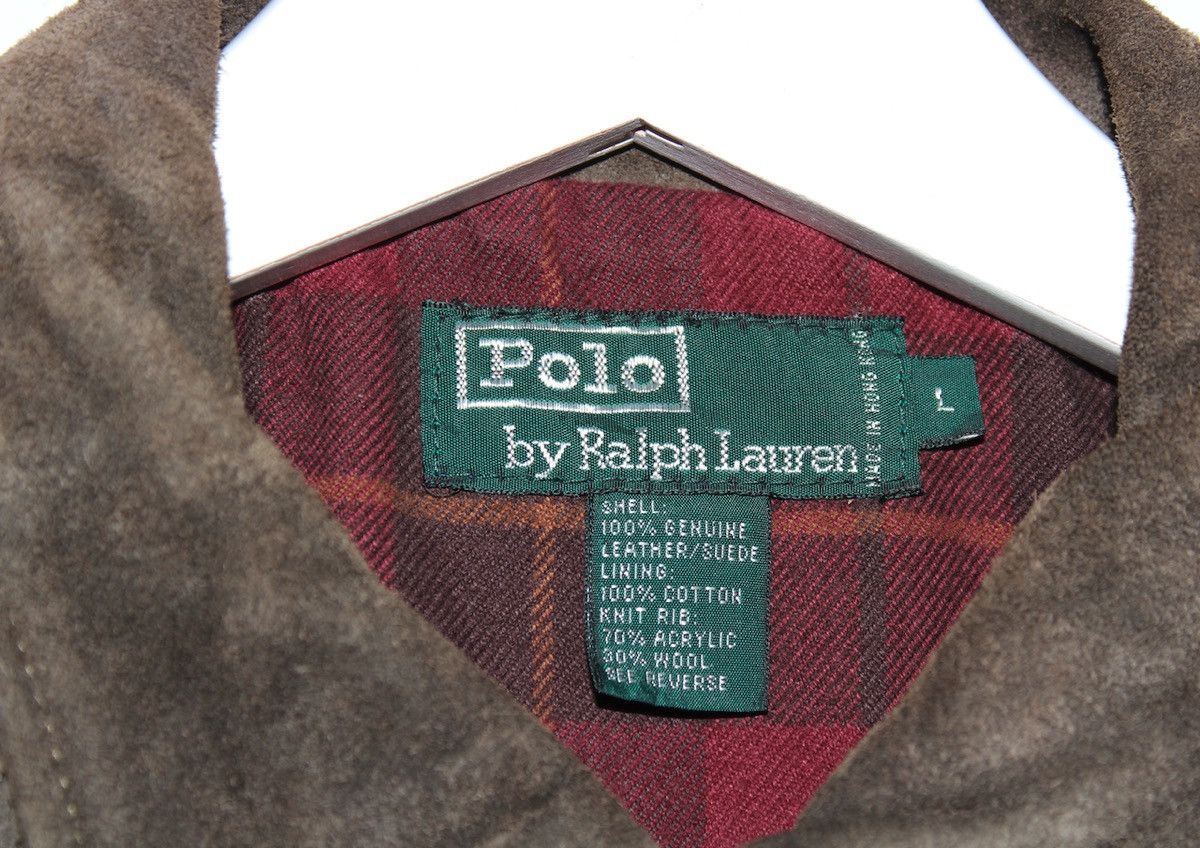 Polo Ralph Lauren × Vintage Brown Suede Leather Bomber Jacket Size L / US 10 / IT 46 - 6 Thumbnail