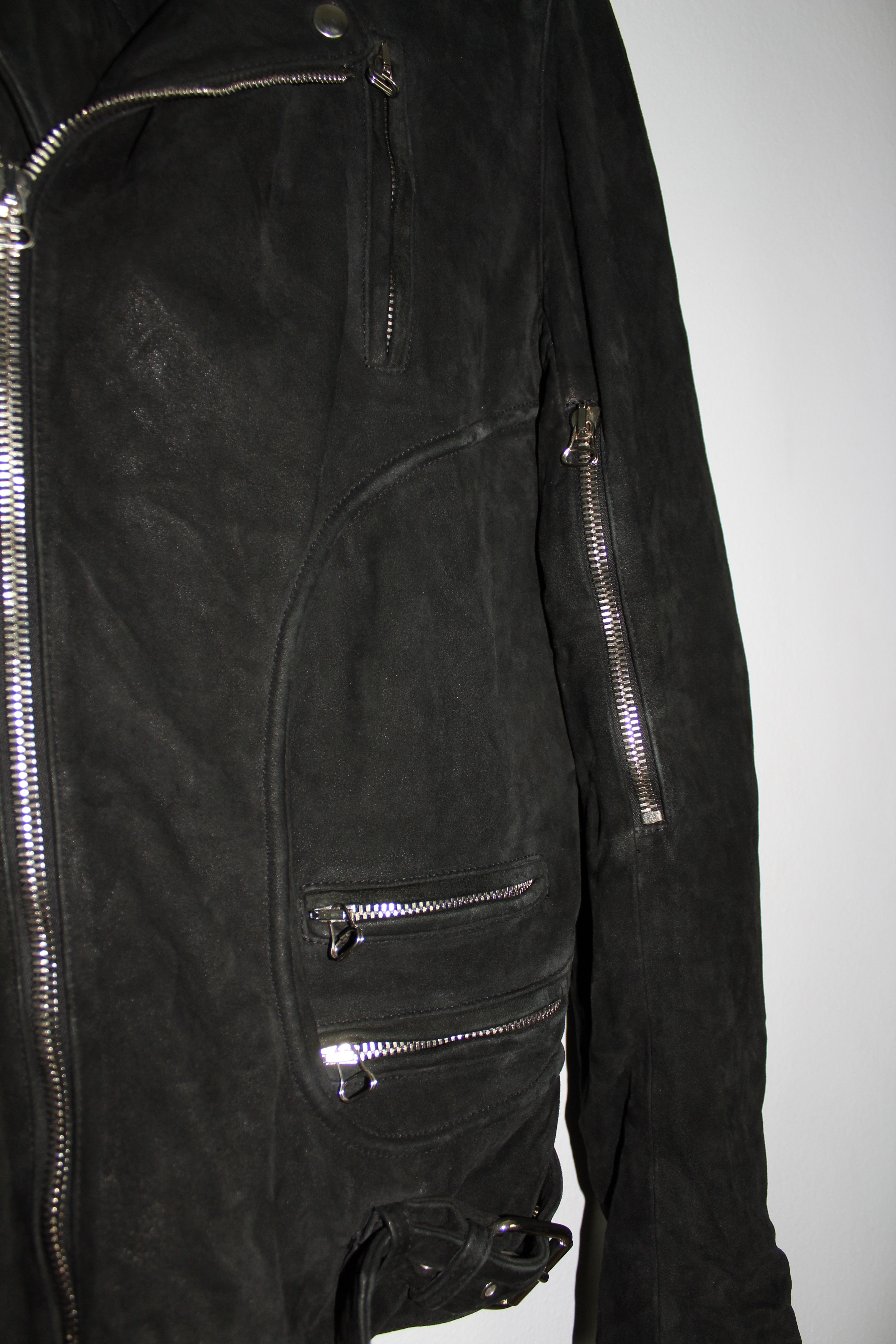 Balmain Christophe Decarnin Era Suede Leather Moto Biker Jacket Size US M / EU 48-50 / 2 - 5 Thumbnail