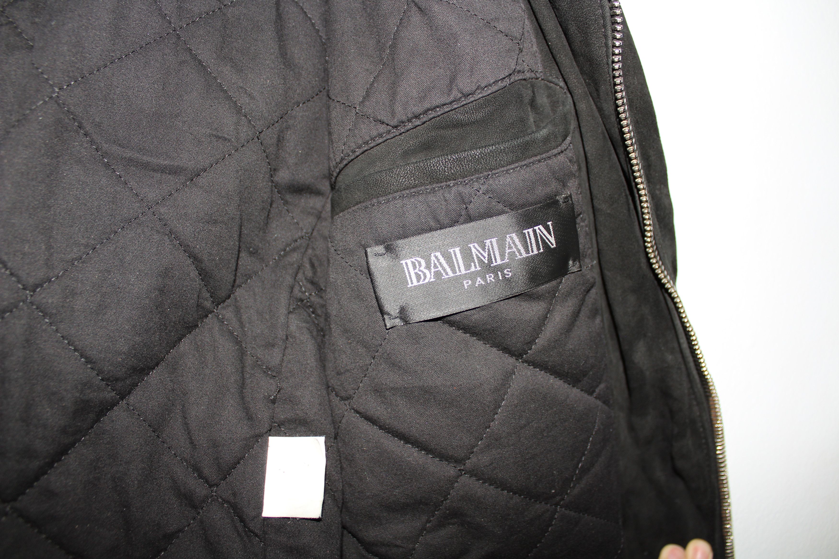 Balmain Christophe Decarnin Era Suede Leather Moto Biker Jacket Size US M / EU 48-50 / 2 - 8 Thumbnail