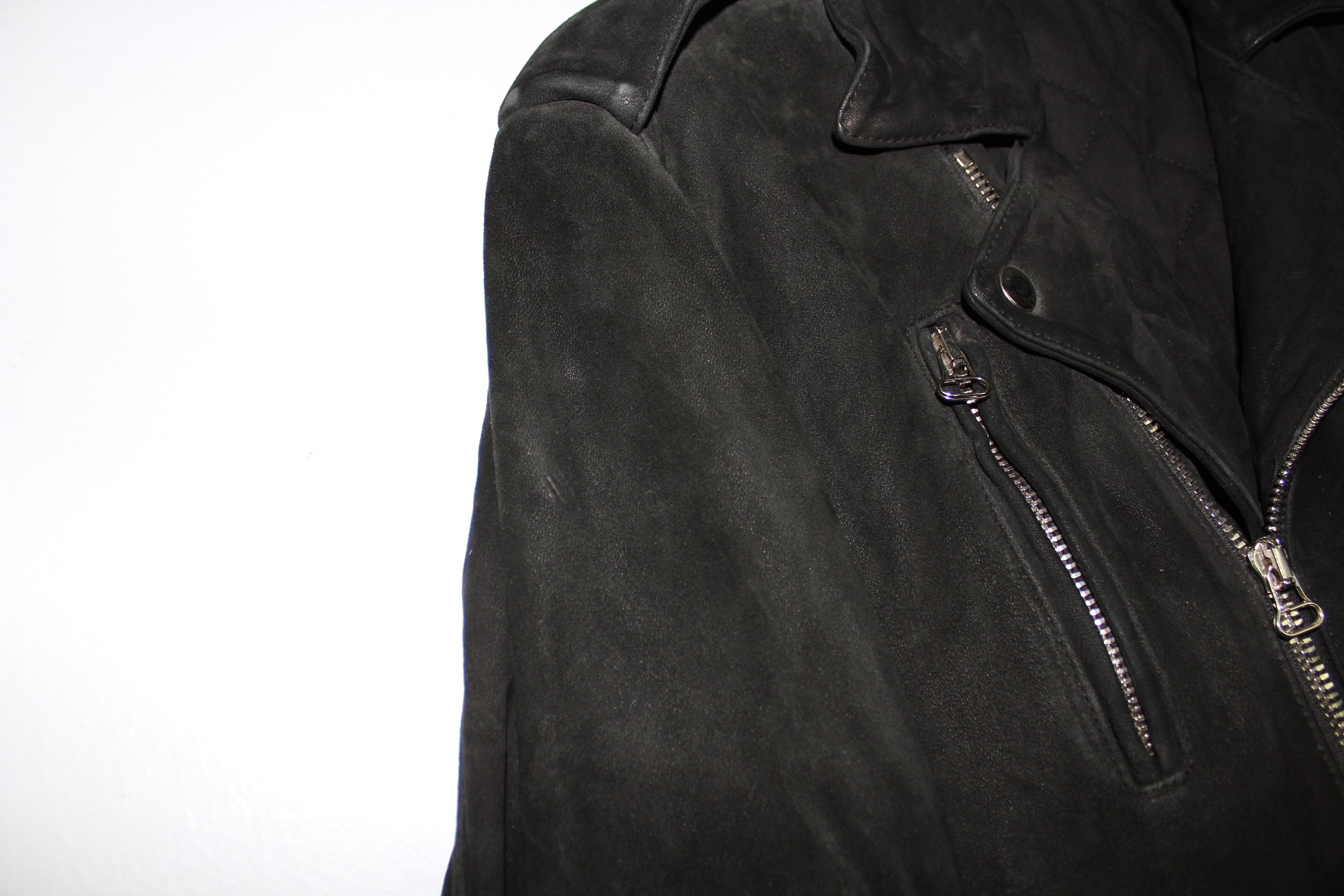 Balmain Christophe Decarnin Era Suede Leather Moto Biker Jacket Size US M / EU 48-50 / 2 - 7 Thumbnail