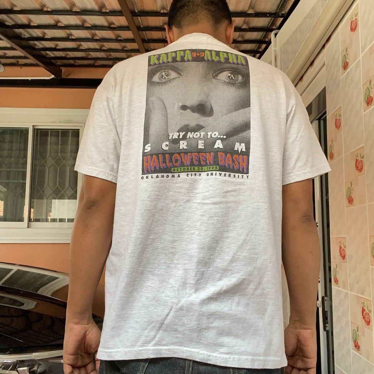 image of Movie Vintage 90's Scream - Kappa Alpha Halloween Bash Iii in Heather, Men's (Size Large)