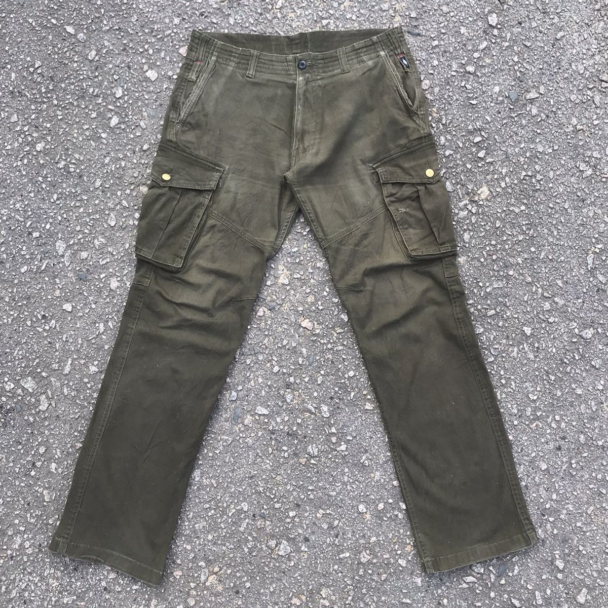 image of Vintage Geride Faded Tactical Cargo Pants in Dark Army, Men's (Size 32)
