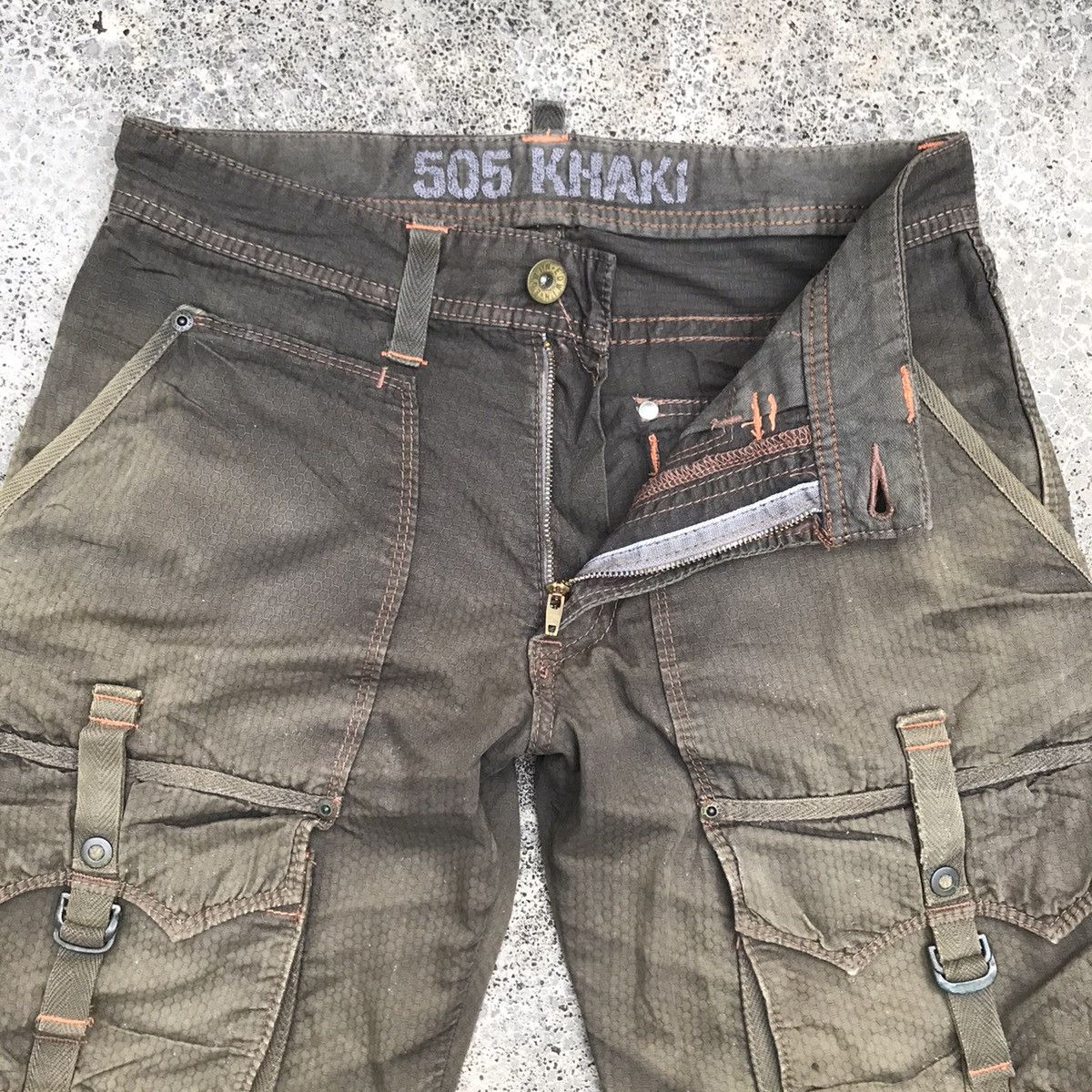 Japanese Brand Vintage Edwin 505 Khaki 3D Front Pocket Tactical Cargo Pants Size US 30 / EU 46 - 12 Thumbnail
