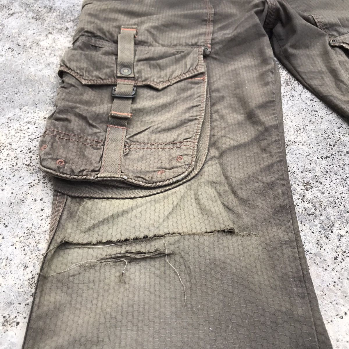 Japanese Brand Vintage Edwin 505 Khaki 3D Front Pocket Tactical Cargo Pants Size US 30 / EU 46 - 6 Thumbnail