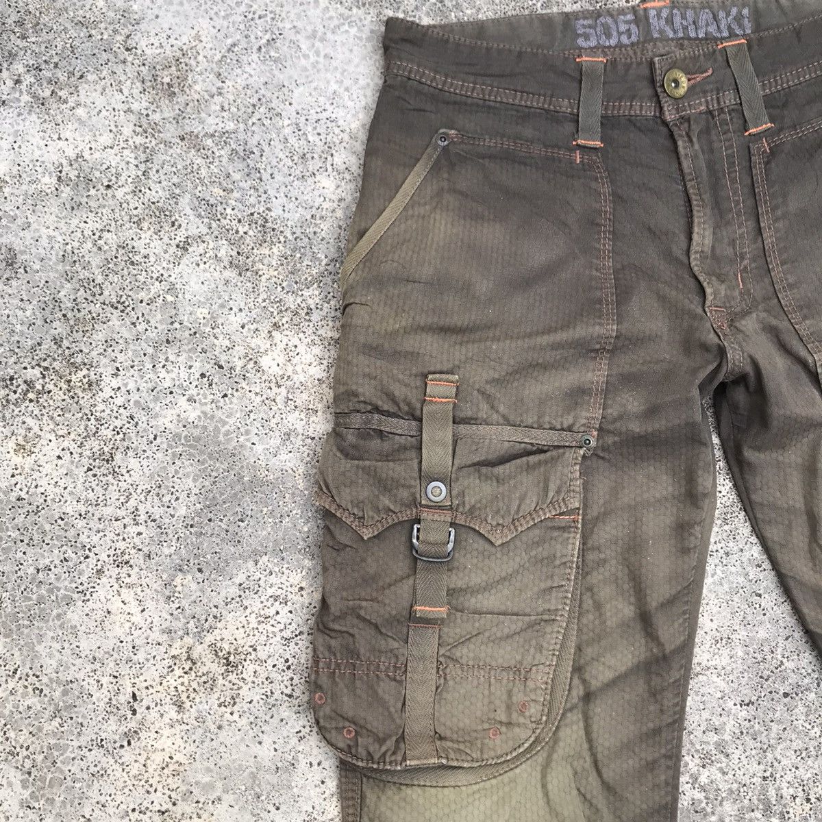 Japanese Brand Vintage Edwin 505 Khaki 3D Front Pocket Tactical Cargo Pants Size US 30 / EU 46 - 4 Thumbnail