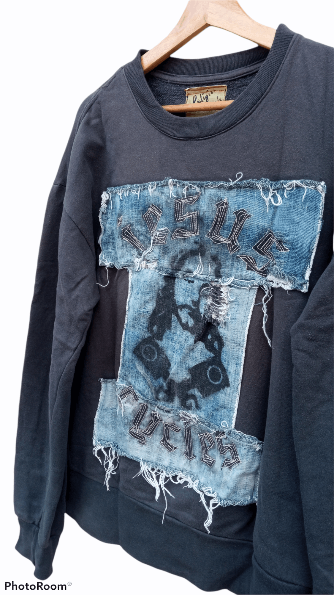 Japanese Brand × Vintage 🔥🔥Religion Cycle Jesus Christ Patchwork Sweatshirt Size US L / EU 52-54 / 3 - 17 Thumbnail