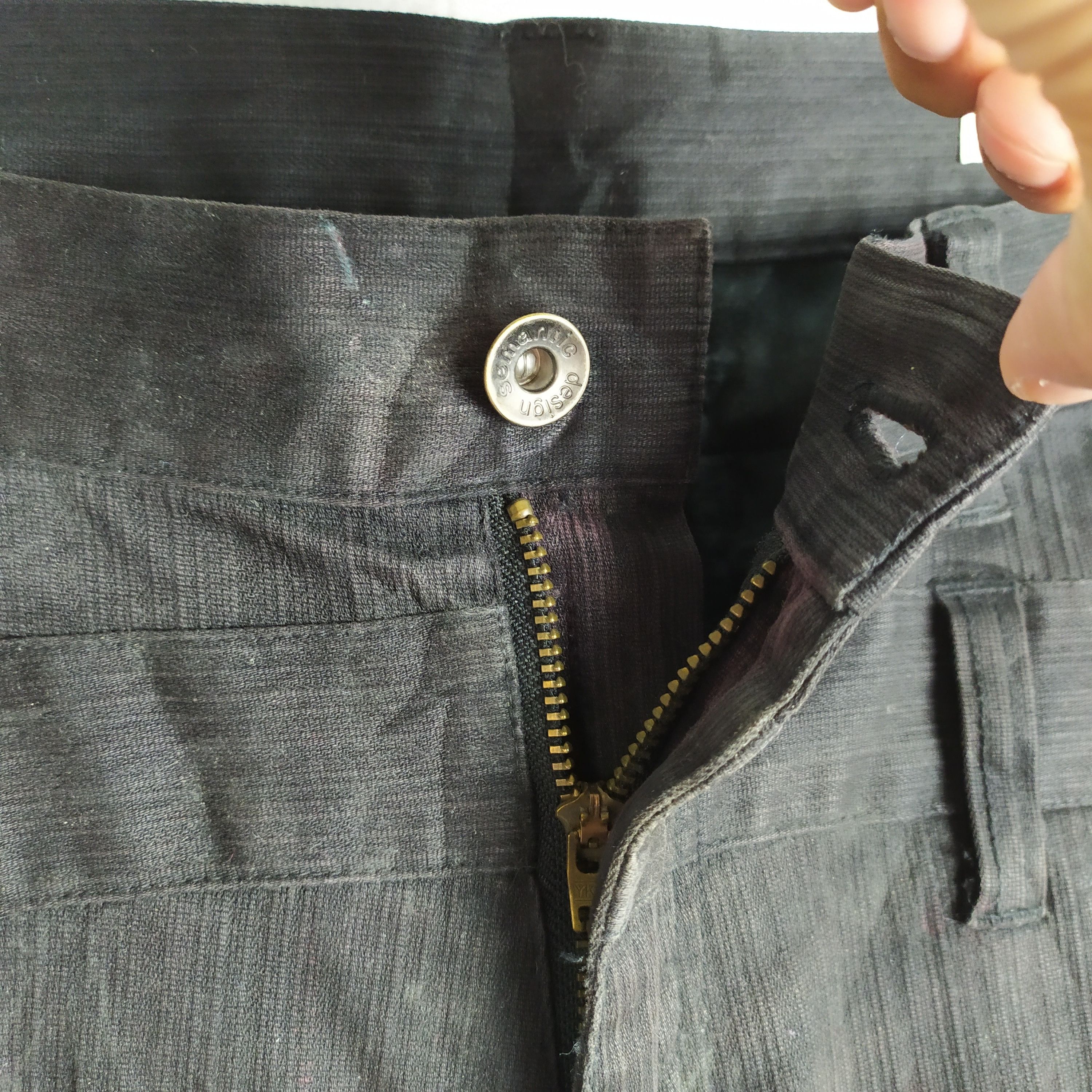 Japanese Brand DOUBLE WAIST FADED BLACK FLARE CARGO PANTS Size US 34 / EU 50 - 6 Thumbnail