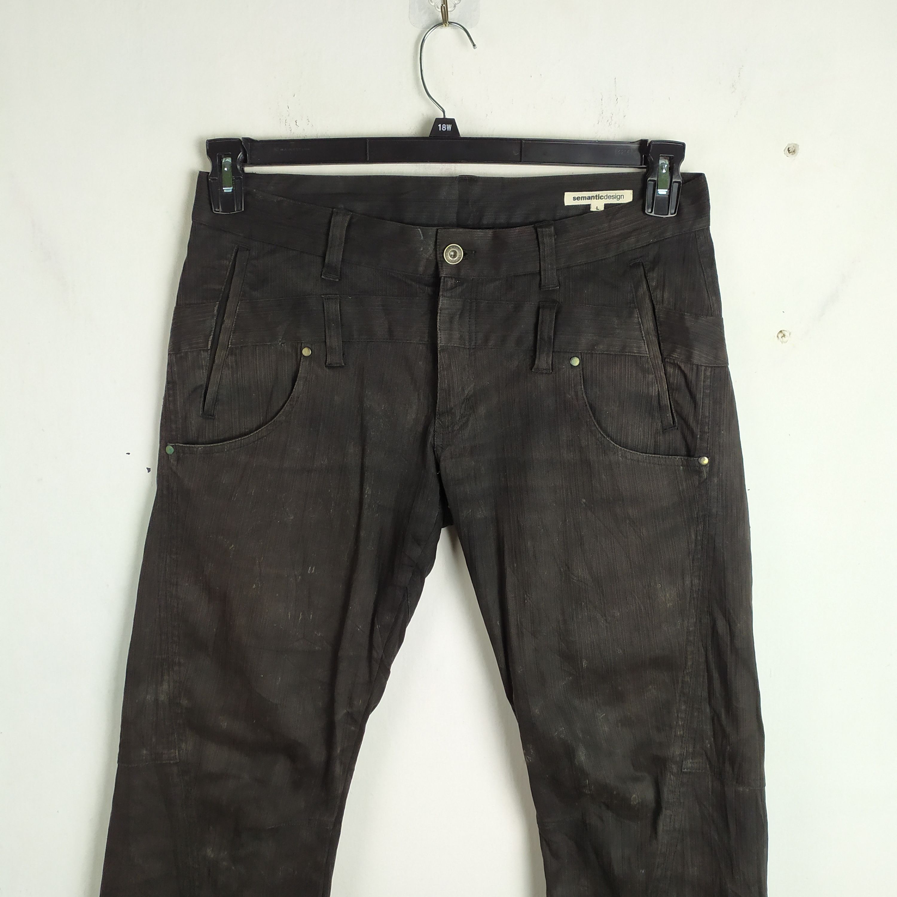Japanese Brand DOUBLE WAIST FADED BLACK FLARE CARGO PANTS Size US 34 / EU 50 - 2 Thumbnail