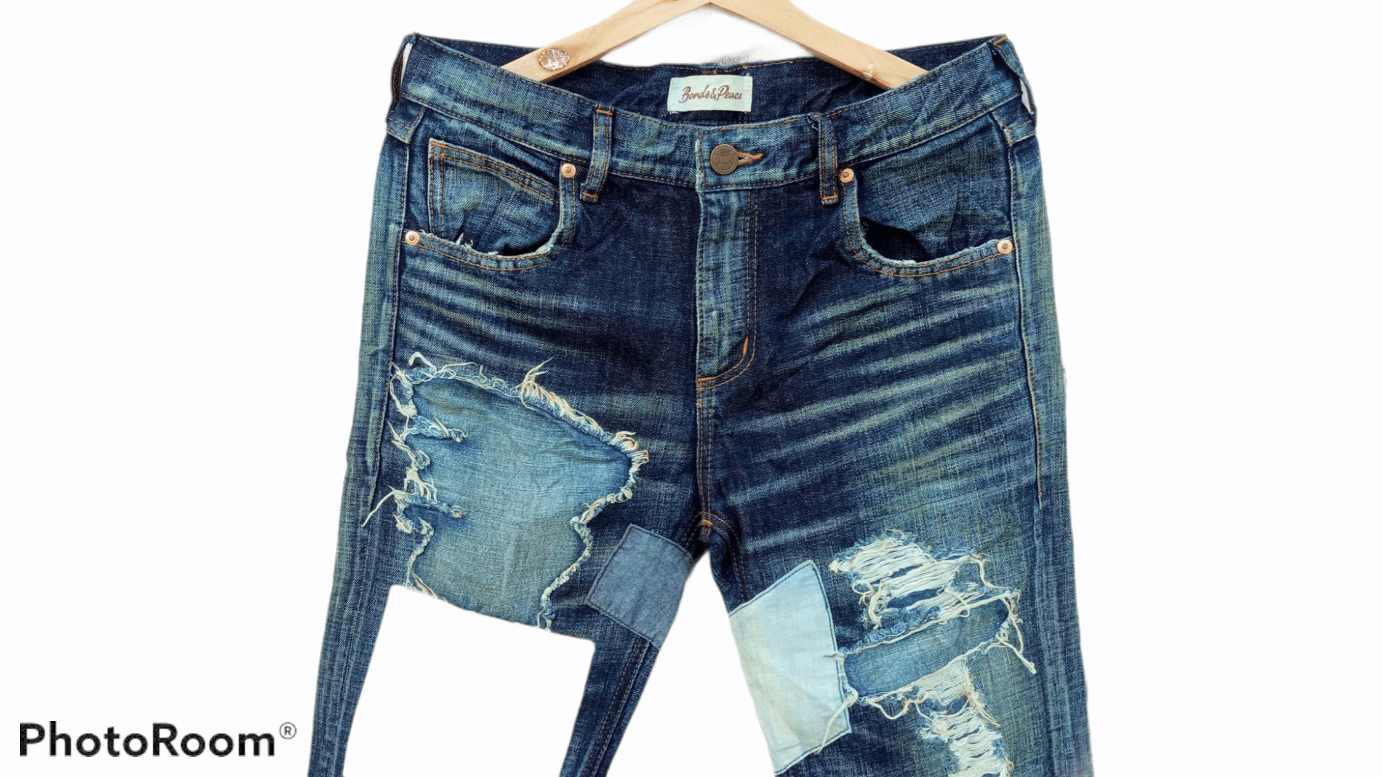 Japanese Brand × Vintage 🔥🔥Bonds & Peace Patchwork Distressed Jeans Denim Size US 31 - 10 Thumbnail