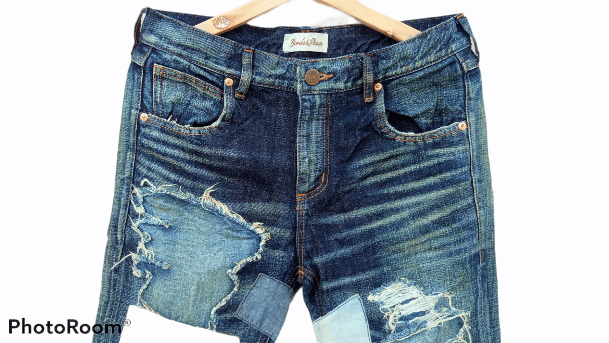 Japanese Brand × Vintage 🔥🔥Bonds & Peace Patchwork Distressed Jeans Denim Size US 31 - 11 Thumbnail