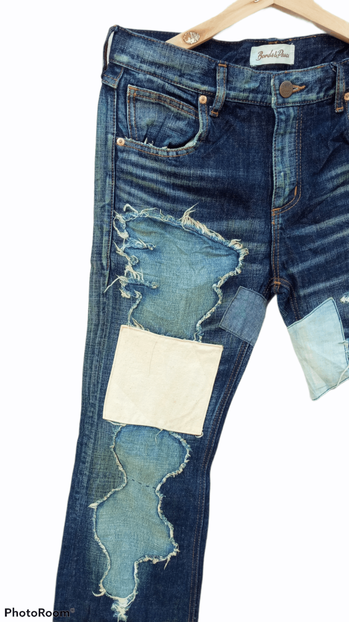 Japanese Brand × Vintage 🔥🔥Bonds & Peace Patchwork Distressed Jeans Denim Size US 31 - 7 Thumbnail