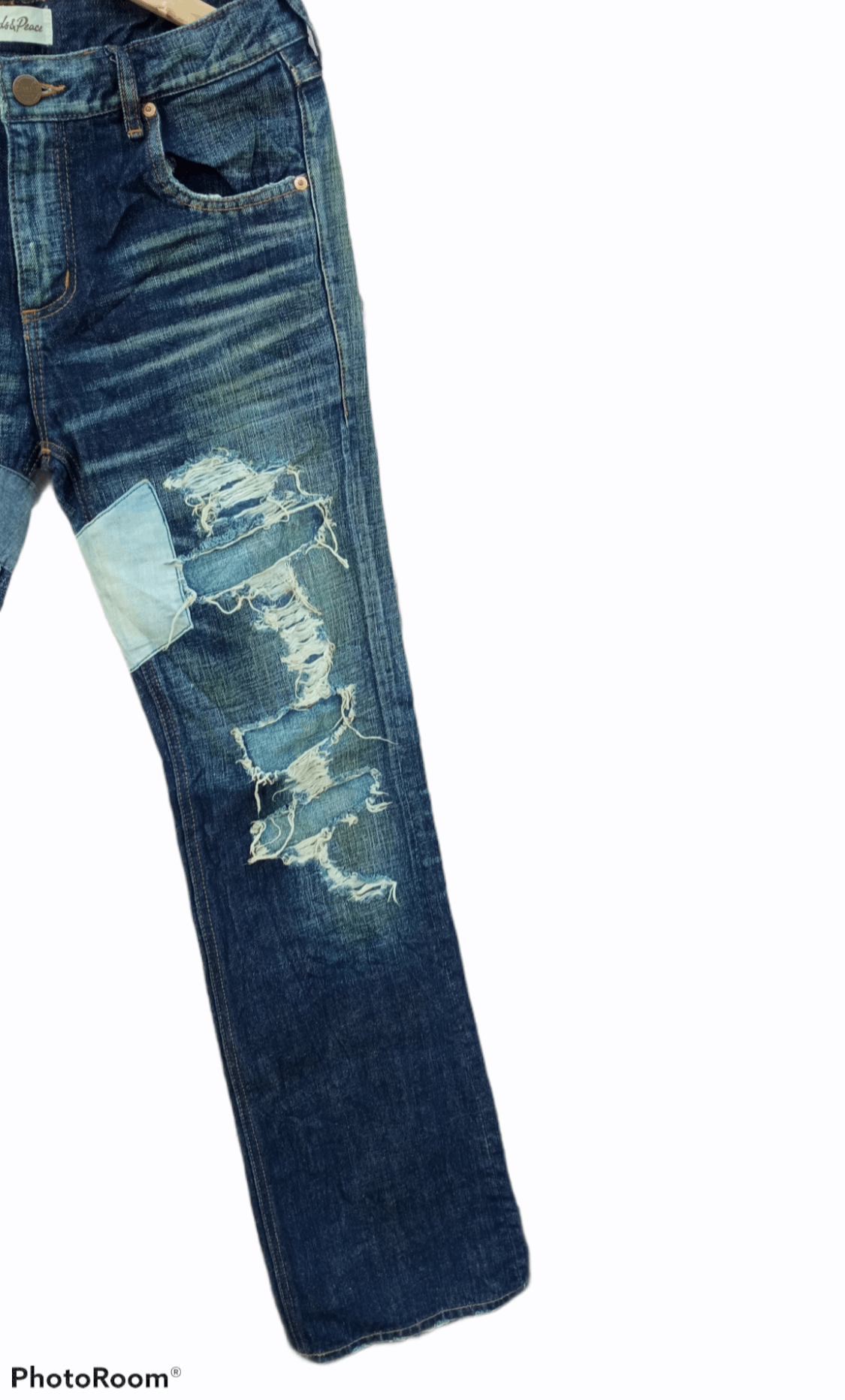 Japanese Brand × Vintage 🔥🔥Bonds & Peace Patchwork Distressed Jeans Denim Size US 31 - 4 Thumbnail