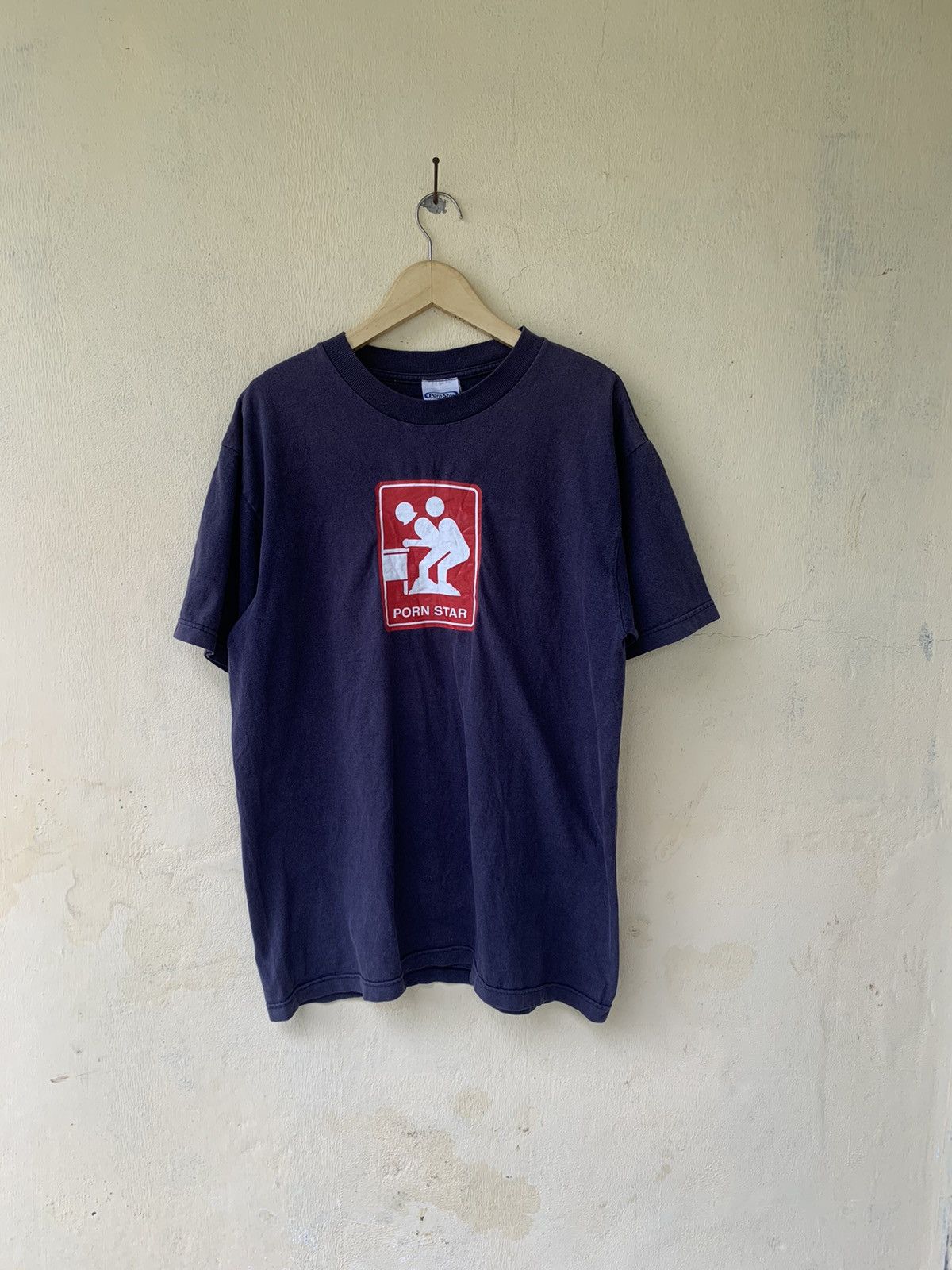 T-shirt Vintage PornStar Skateboard Imprimé Drapeau Américain Taille M - Occasion Bon état