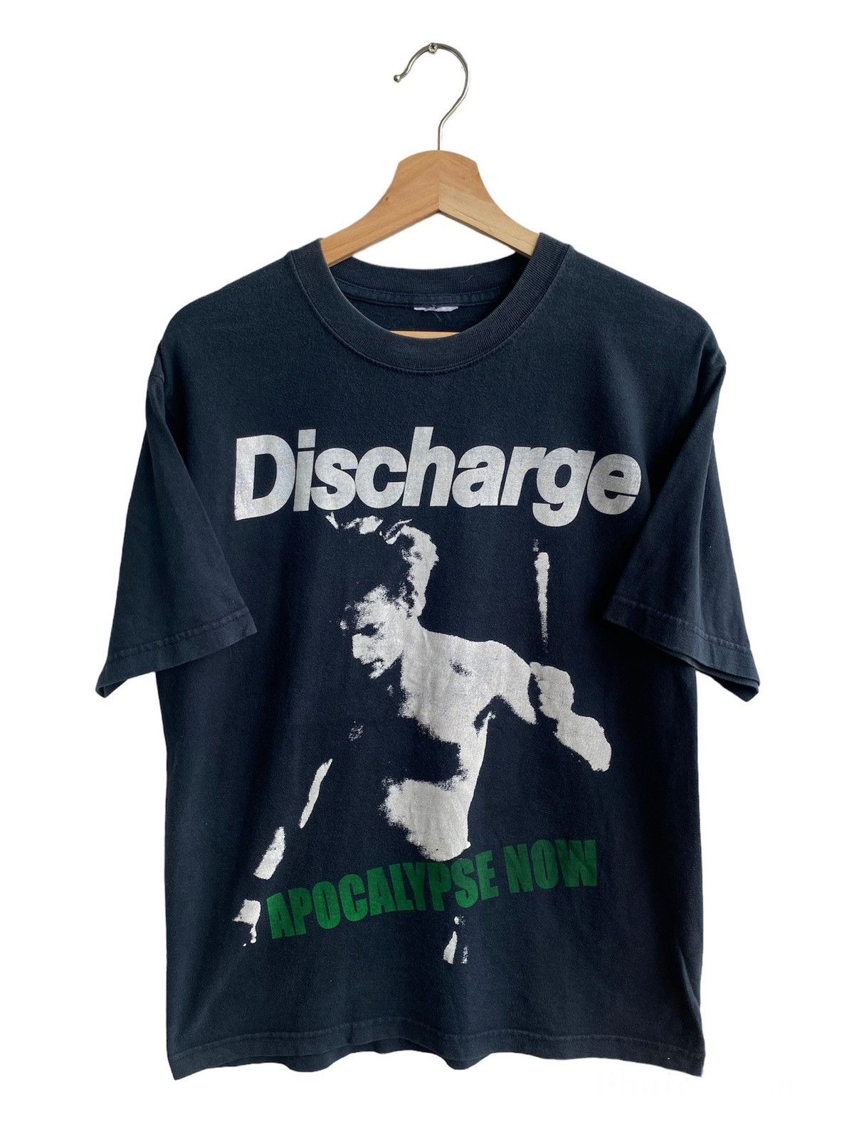 image of Band Tees x Vintage Discharge "apocalypse Now" Band Tee in Black, Men's (Size Large)