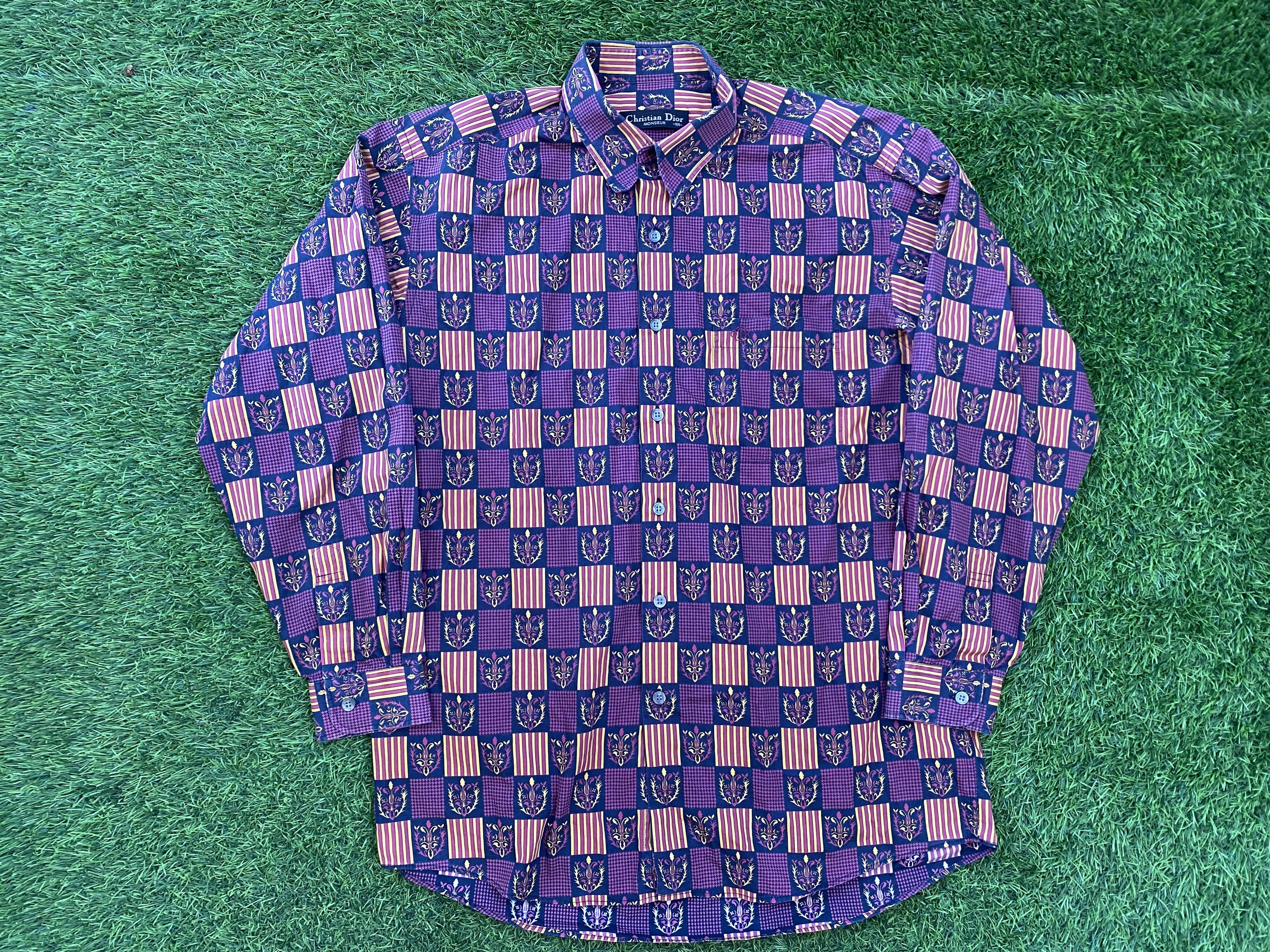 Christian Dior Monsieur Vintage 90s Christian Dior Full Print Longsleeve Shirts Size US L / EU 52-54 / 3 - 1 Thumbnail