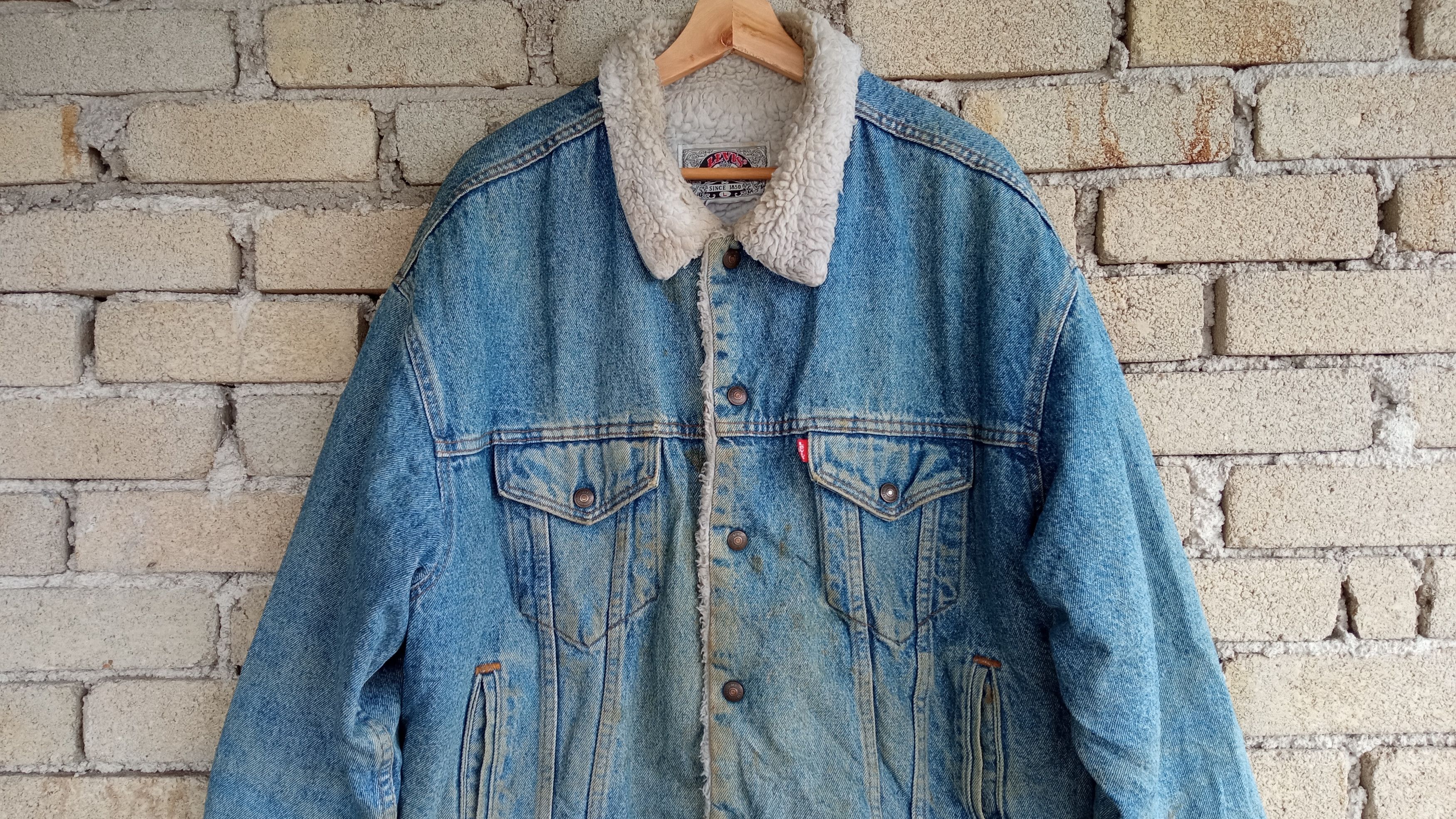 Levi's Vintage Clothing × Vintage 🔥🔥Vintage 90s Levi's Sherpa Trucker Denim Jacket Size US L / EU 52-54 / 3 - 8 Thumbnail