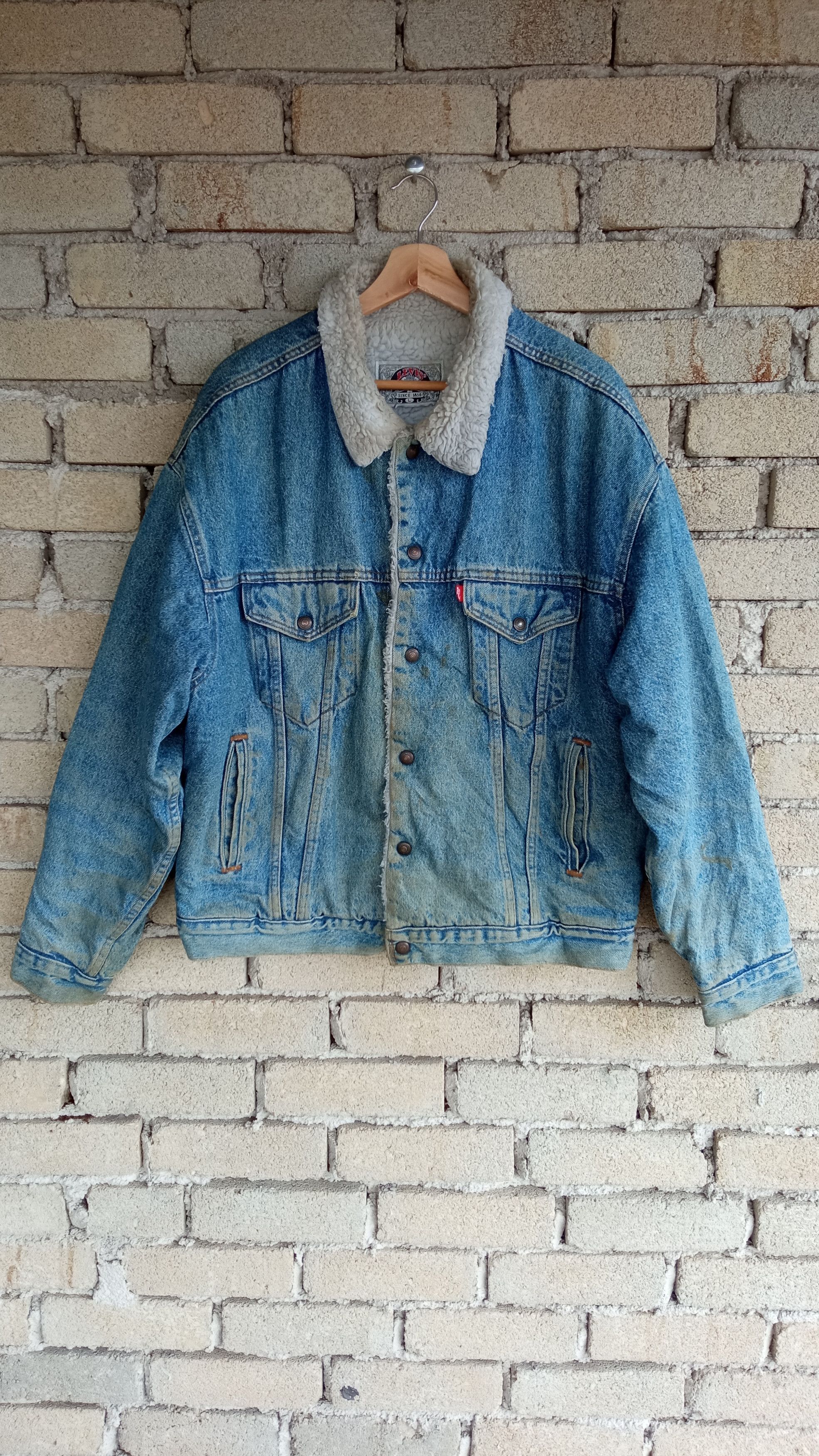 Levi's Vintage Clothing × Vintage 🔥🔥Vintage 90s Levi's Sherpa Trucker Denim Jacket Size US L / EU 52-54 / 3 - 4 Thumbnail