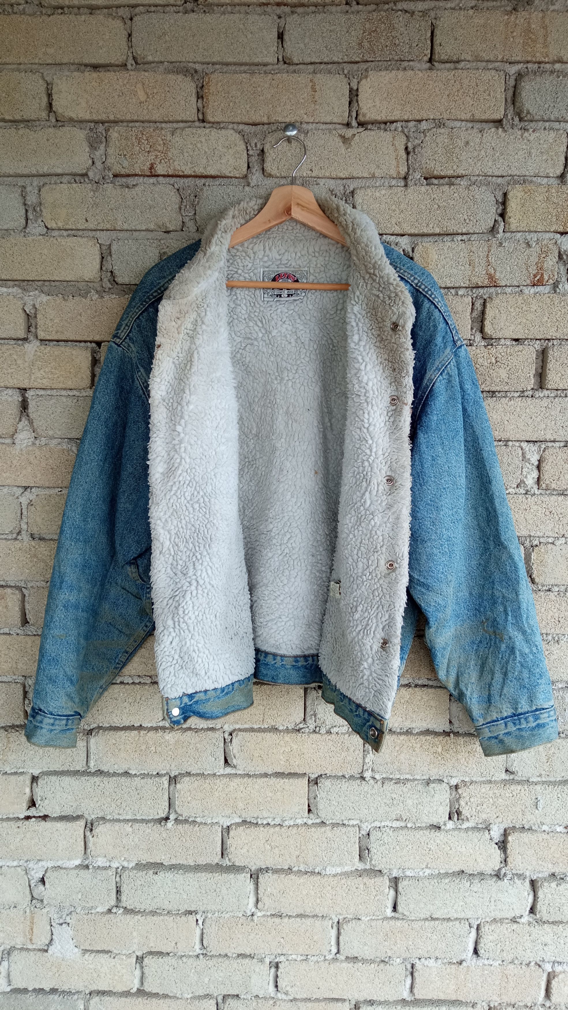 Levi's Vintage Clothing × Vintage 🔥🔥Vintage 90s Levi's Sherpa Trucker Denim Jacket Size US L / EU 52-54 / 3 - 14 Thumbnail