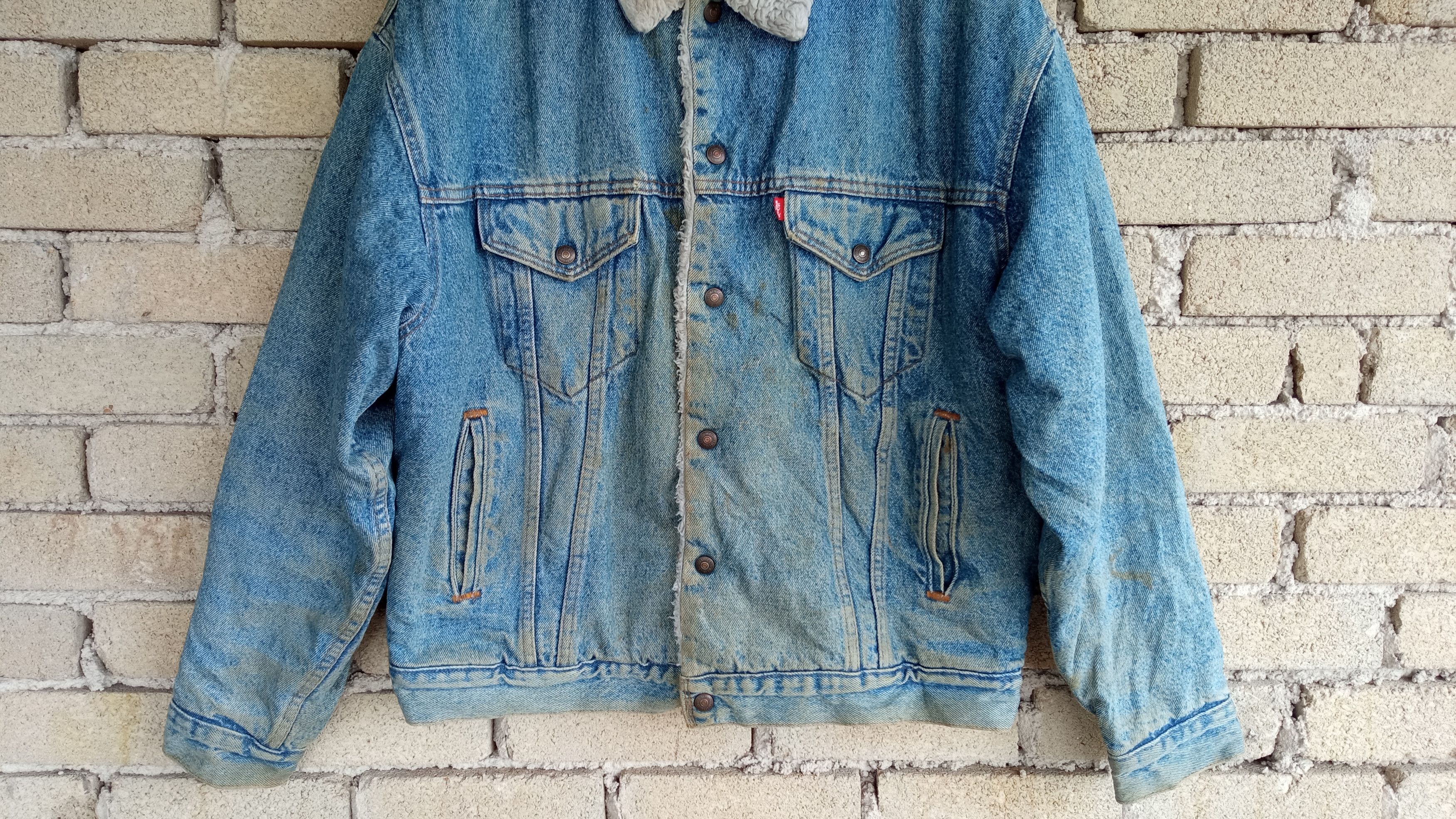 Levi's Vintage Clothing × Vintage 🔥🔥Vintage 90s Levi's Sherpa Trucker Denim Jacket Size US L / EU 52-54 / 3 - 9 Thumbnail