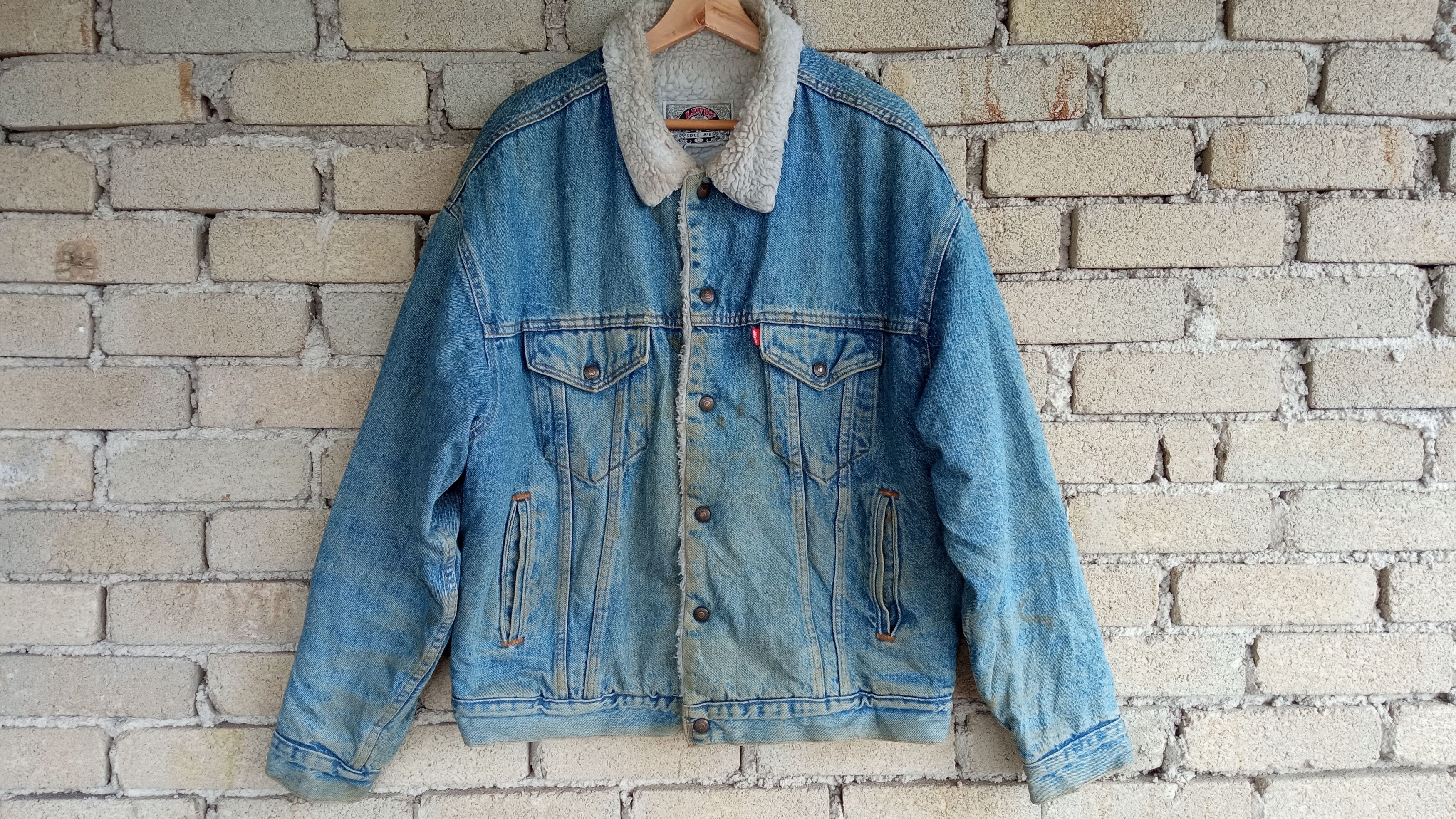 Levi's Vintage Clothing × Vintage 🔥🔥Vintage 90s Levi's Sherpa Trucker Denim Jacket Size US L / EU 52-54 / 3 - 7 Thumbnail