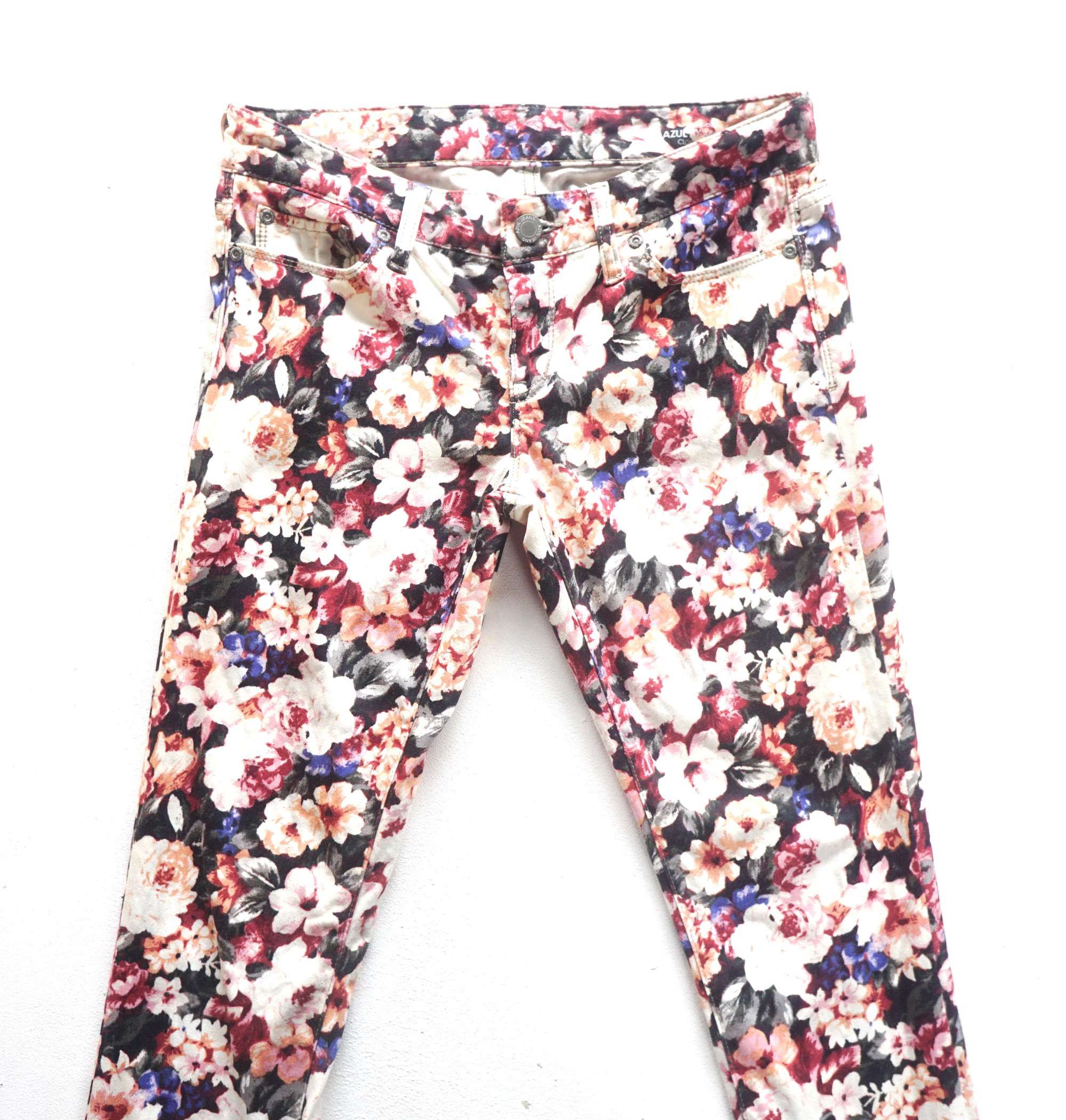 Japanese Brand AZUL BY MOUSSY Slim Fit Low Rise Full Floral Printed Pants Size 28" / US 6 / IT 42 - 3 Thumbnail