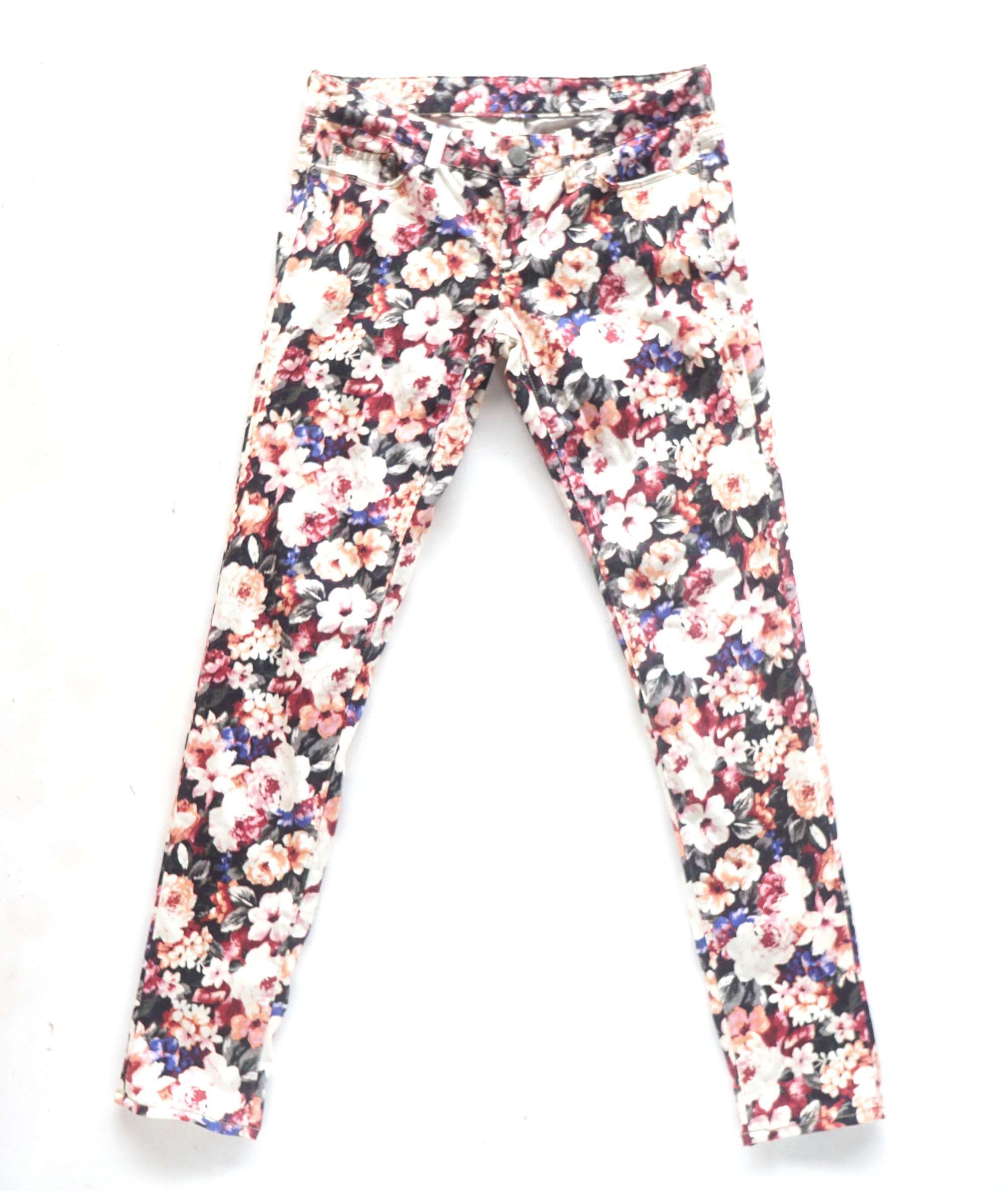 Japanese Brand AZUL BY MOUSSY Slim Fit Low Rise Full Floral Printed Pants Size 28" / US 6 / IT 42 - 1 Thumbnail