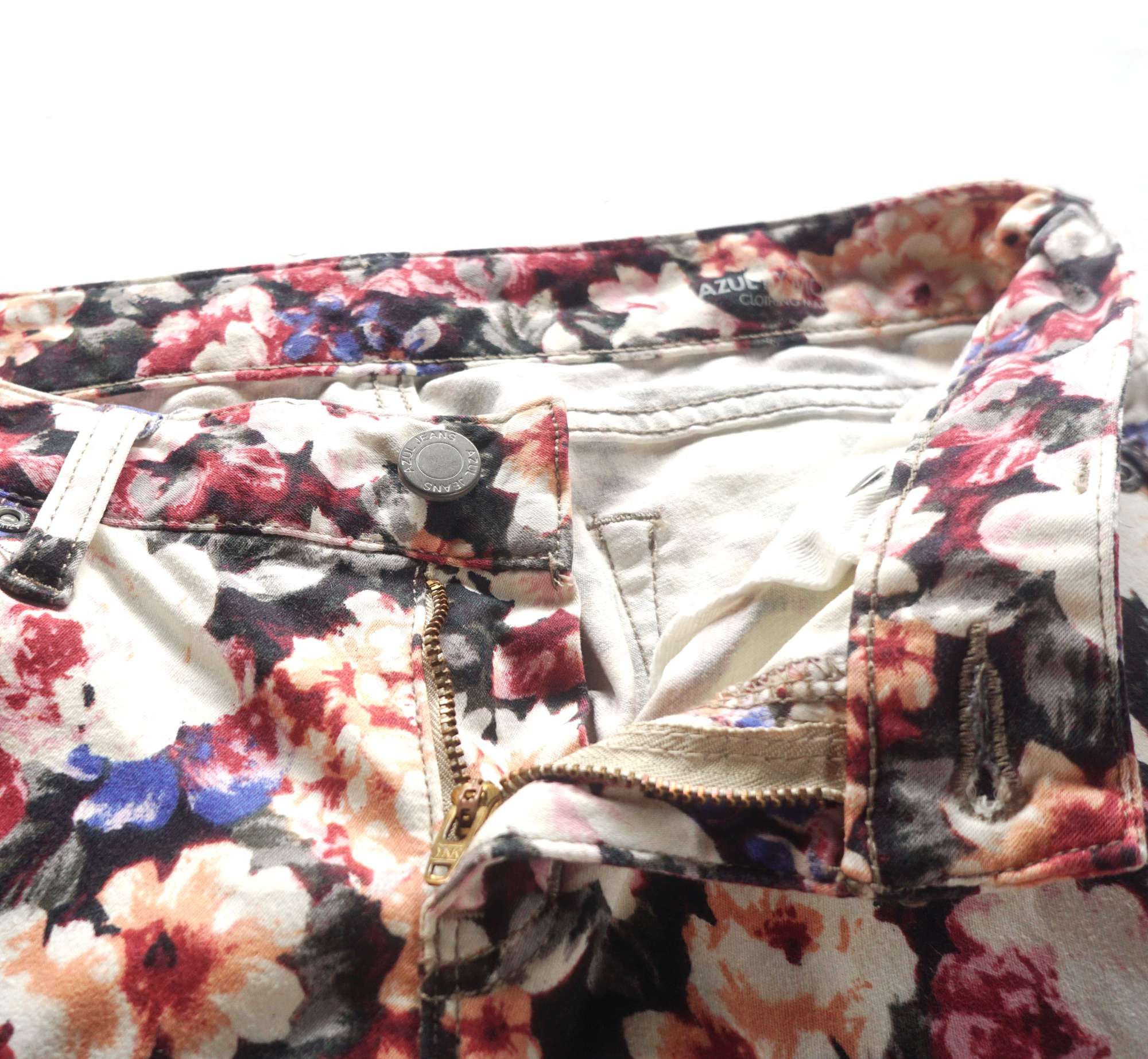 Japanese Brand AZUL BY MOUSSY Slim Fit Low Rise Full Floral Printed Pants Size 28" / US 6 / IT 42 - 8 Thumbnail