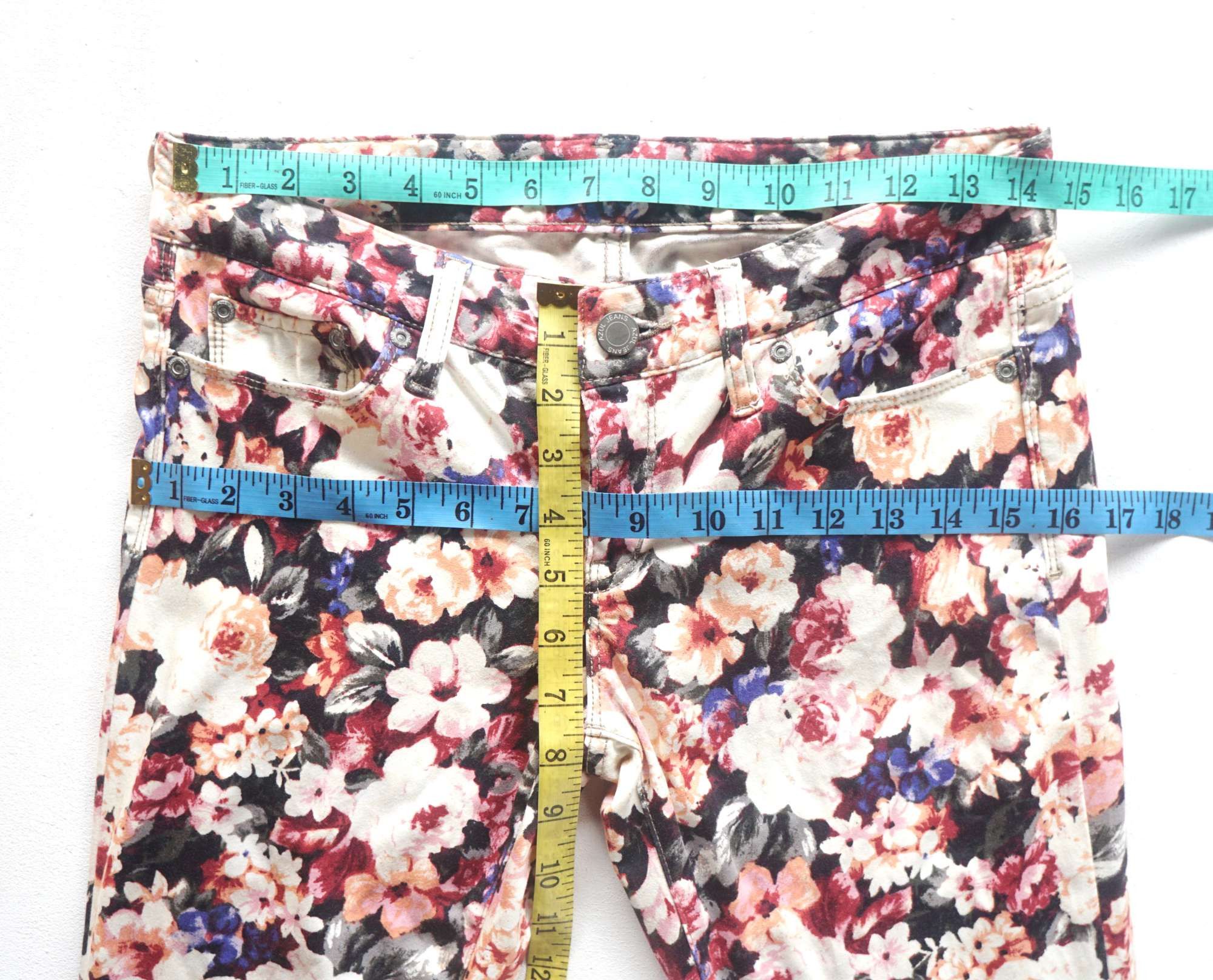 Japanese Brand AZUL BY MOUSSY Slim Fit Low Rise Full Floral Printed Pants Size 28" / US 6 / IT 42 - 13 Thumbnail