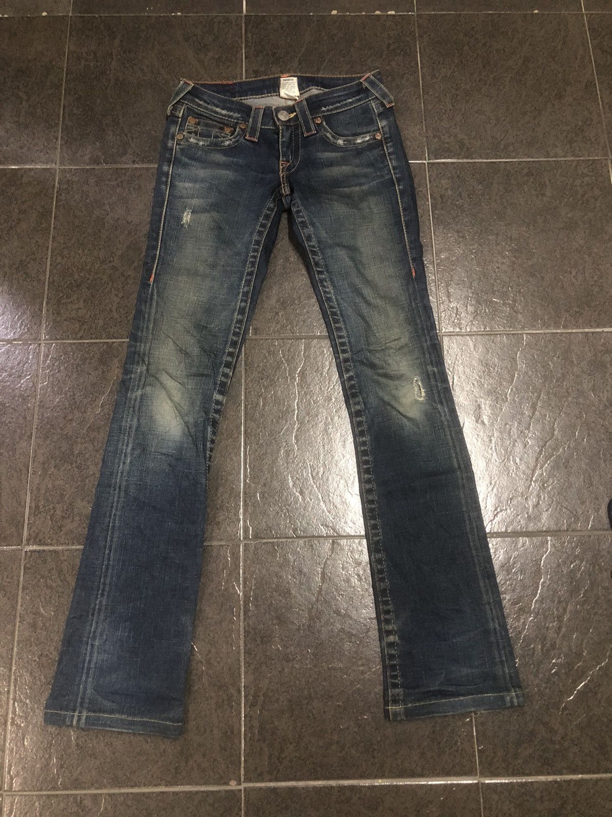 True Religion True Religion Skinny Cut Section 503 Distressed Denim Size 28" / US 6 / IT 42 - 1 Thumbnail