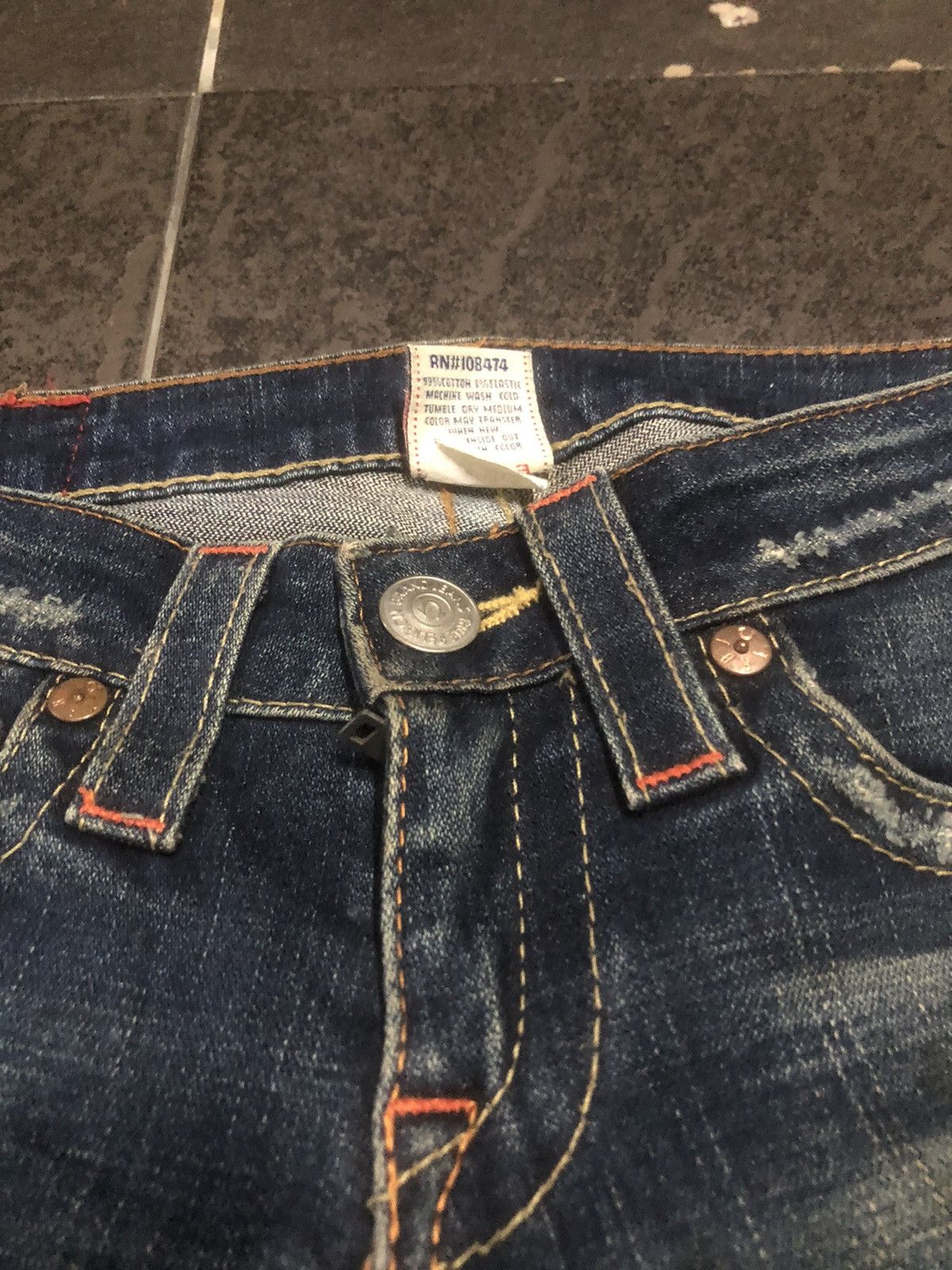 True Religion True Religion Skinny Cut Section 503 Distressed Denim Size 28" / US 6 / IT 42 - 10 Thumbnail