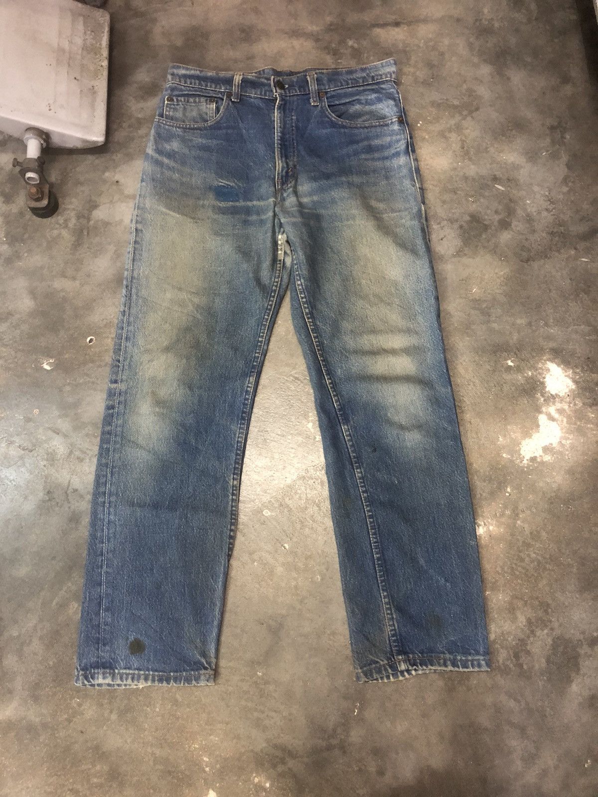 image of Distressed Denim x Levis Vintage 80's Levis 505 0217 Distressed Reworked Denim in Blue (Size 33)