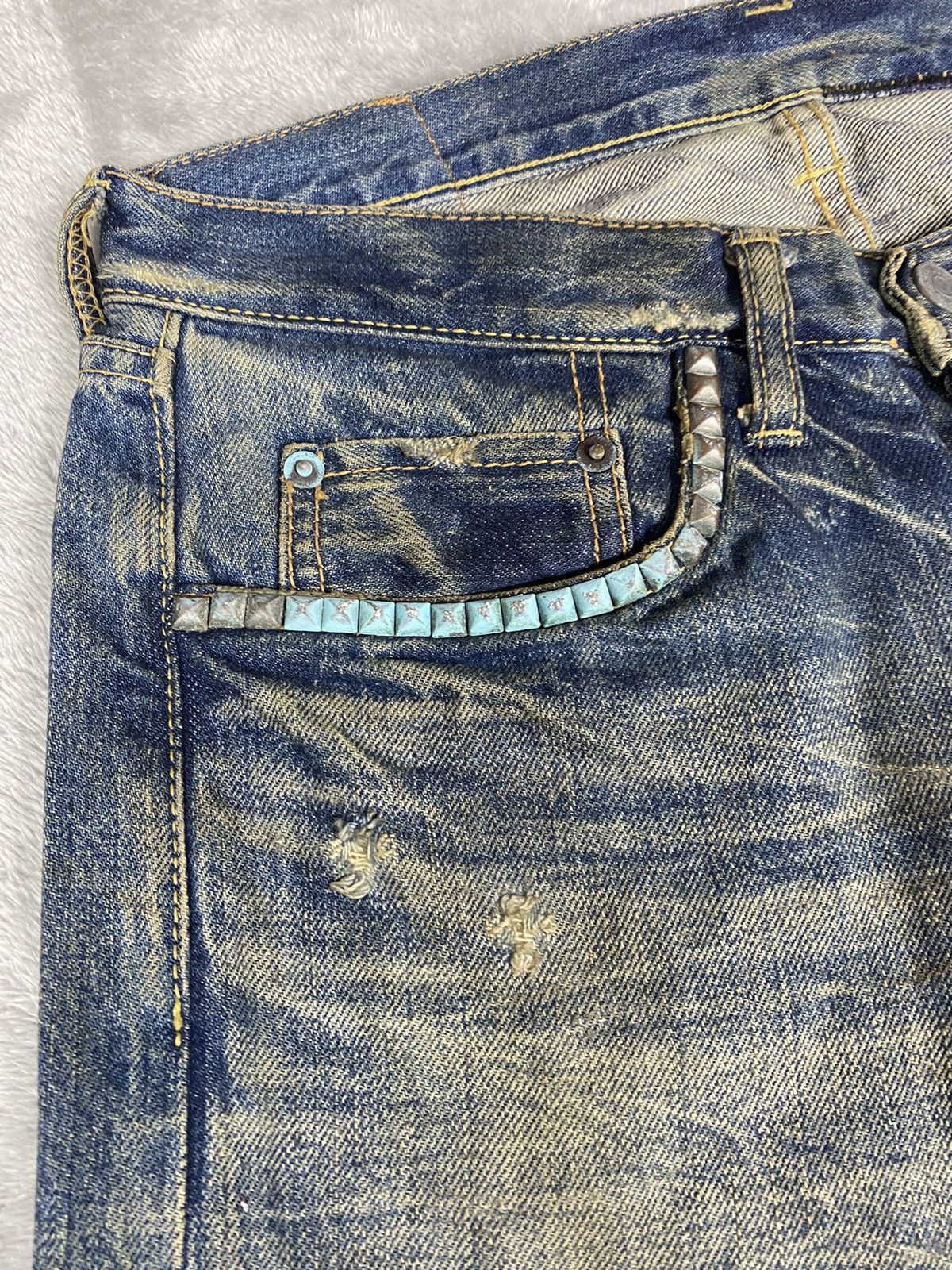 Hysteric Glamour Hysteric Glamour Distressed Stud Denim. S0252 Size US 31 - 7 Thumbnail