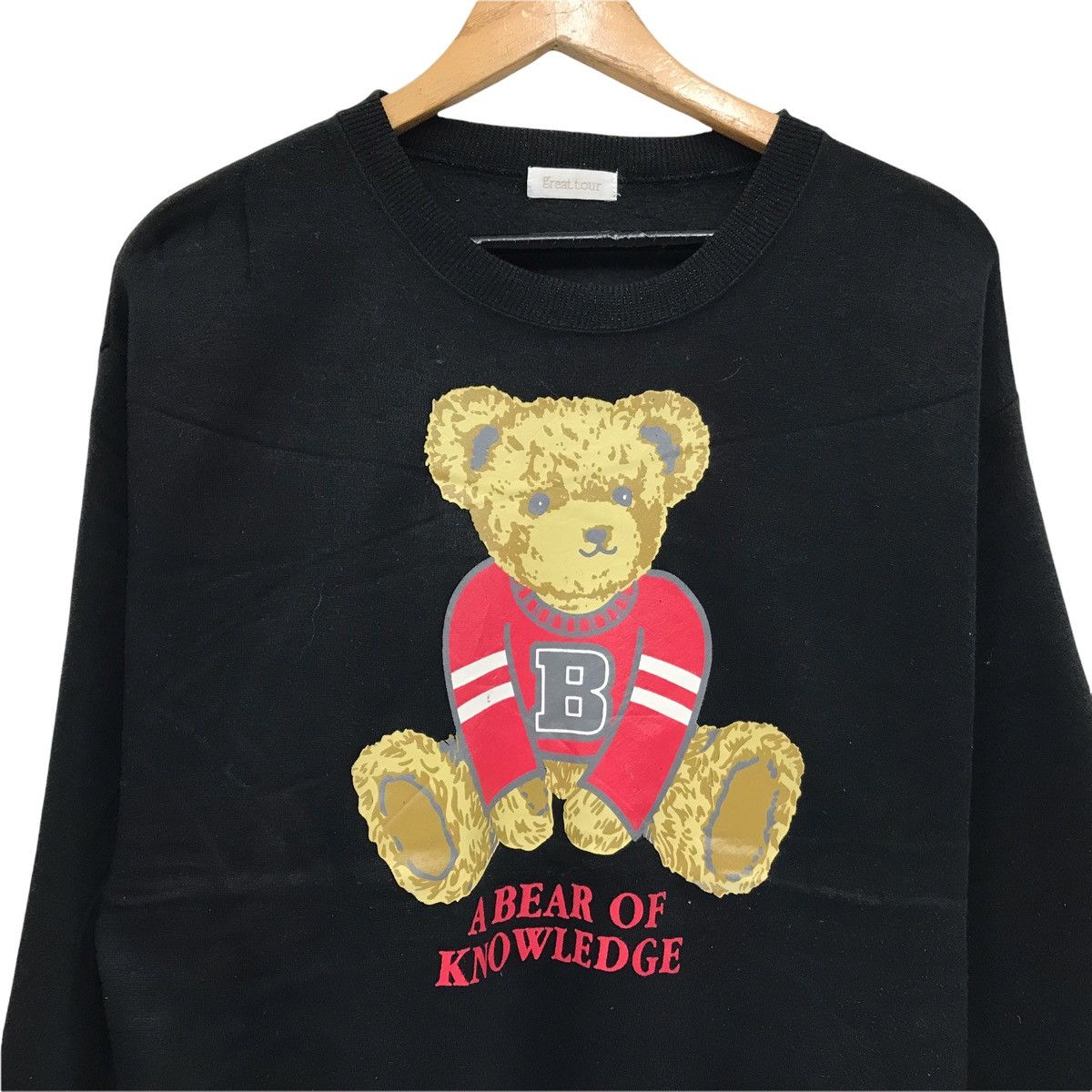 Japanese Brand × Vintage Vintage Bear Of Knowledge Big Print Sweatshirt Size M / US 6-8 / IT 42-44 - 2 Thumbnail
