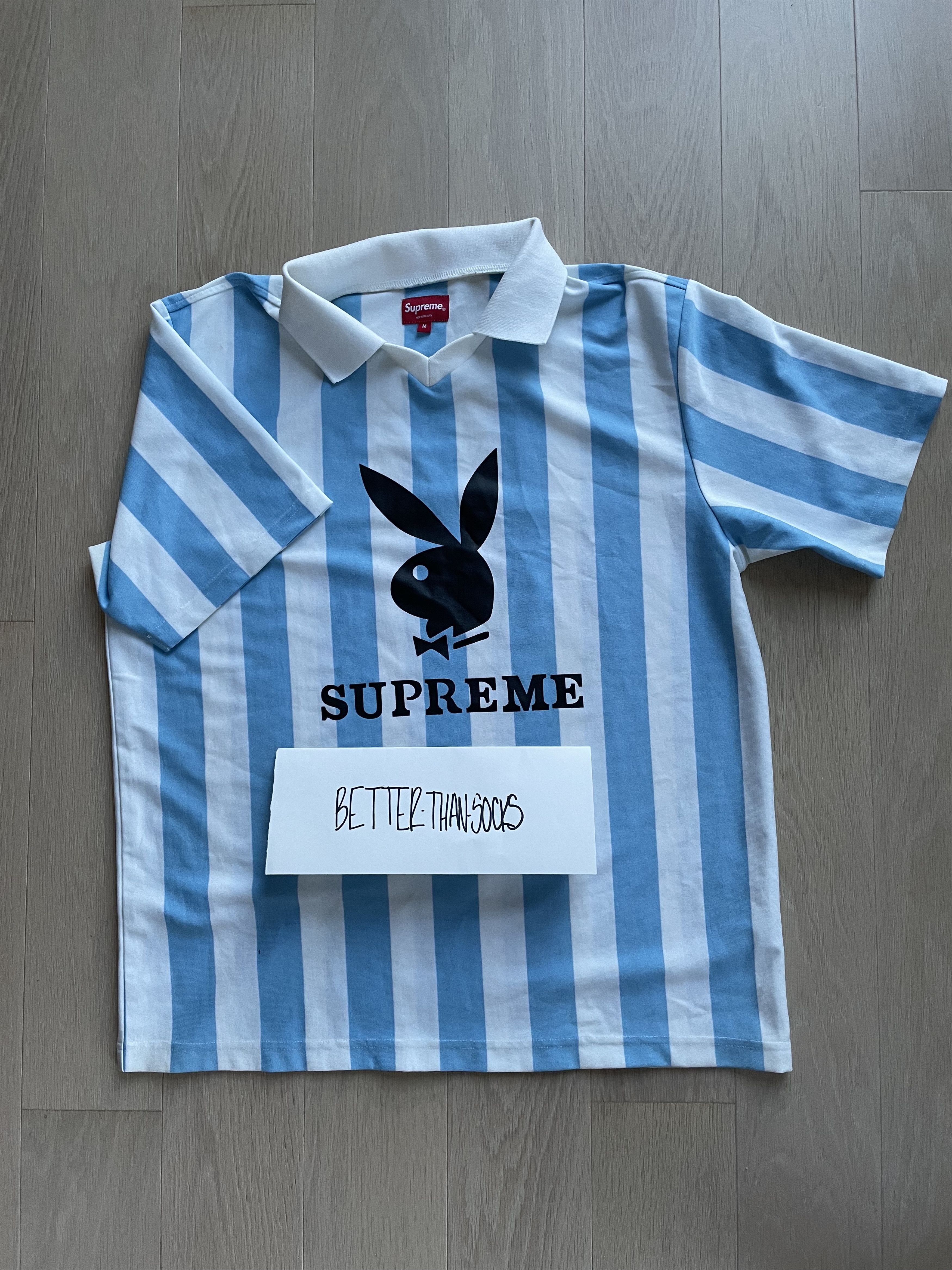 image of Playboy Soccer Jersey White Blur, Men's (Size Medium)