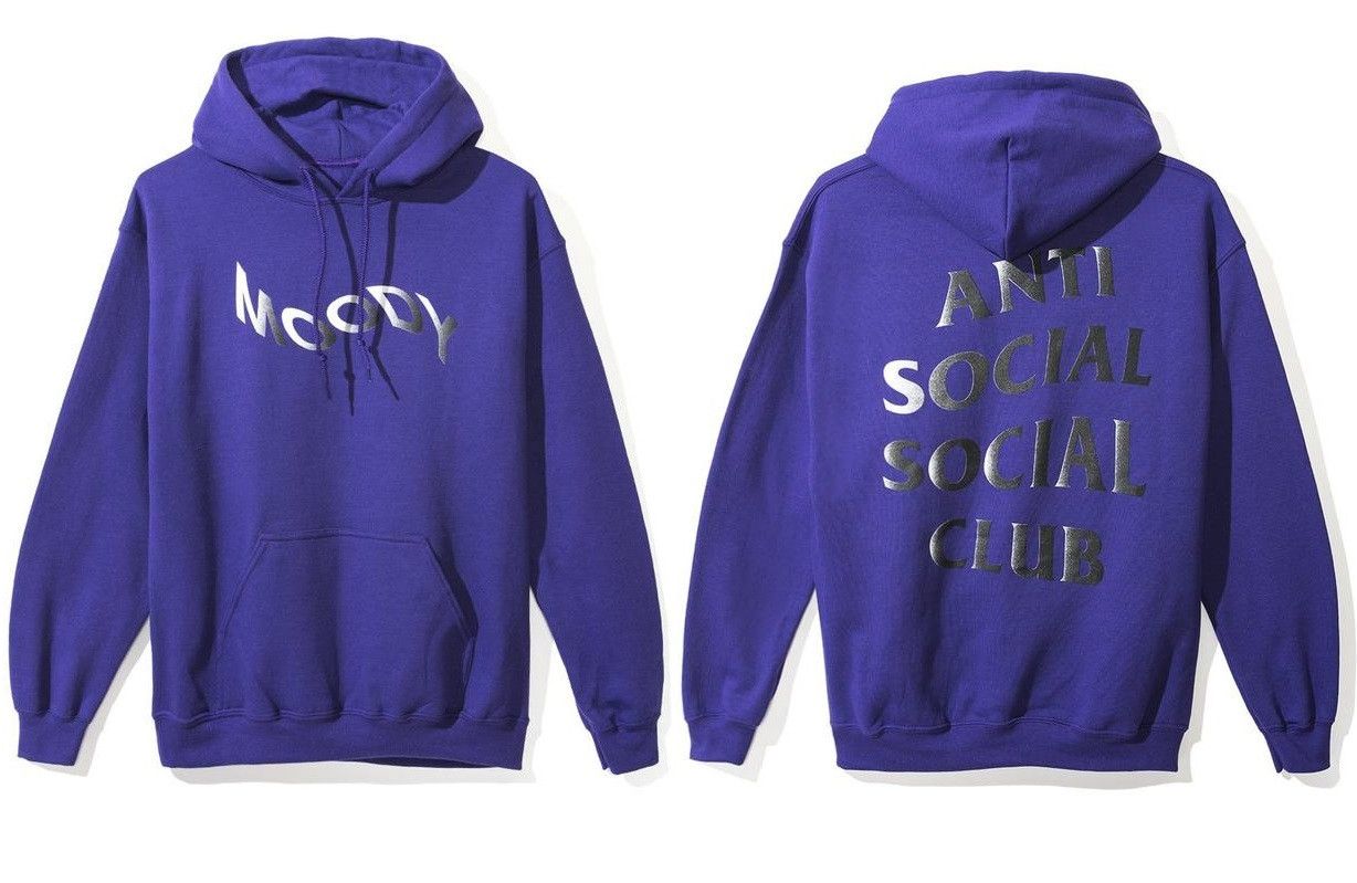 Anti Social Social Club DS ASSC Logo Moodyz Purple Hoodie in hand Supreme Bape Grailed