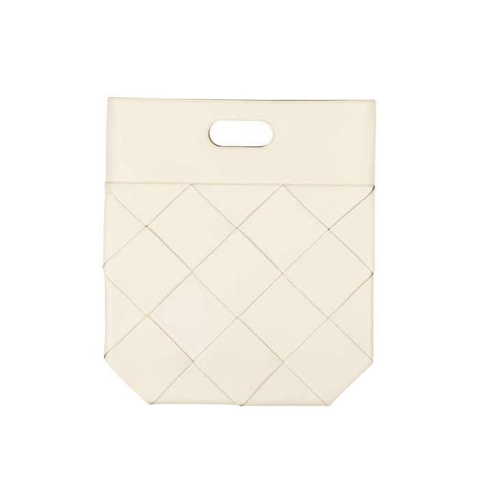 Bottega Veneta Ivory Leather Woven Slip Small Tote Bag Size OS | Grailed